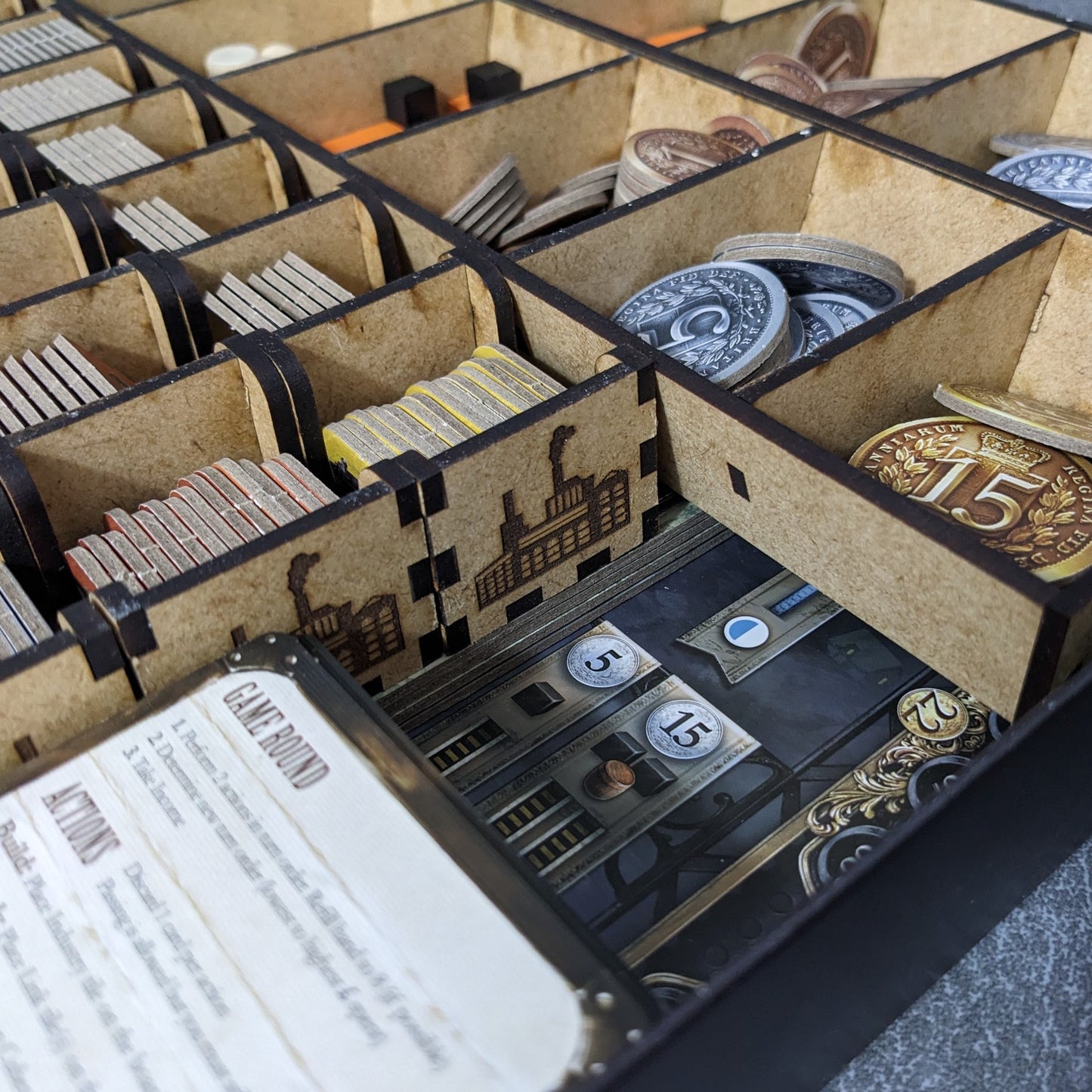 Brass Birmingham Board Game Box Insert Organiser Unofficial Storage Solution