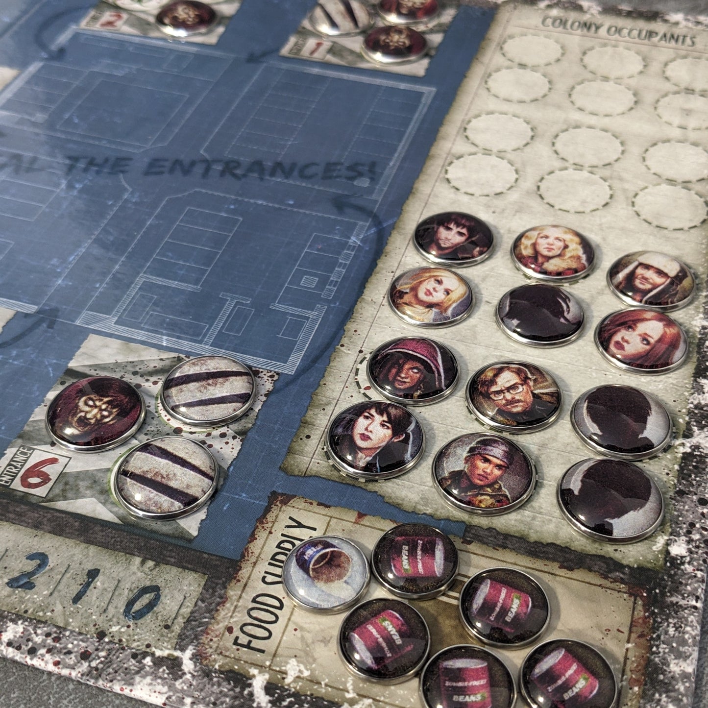 Dead of Winter Brettspiel inspiriertes inoffizielles Token-Paket aus Glas und Metall