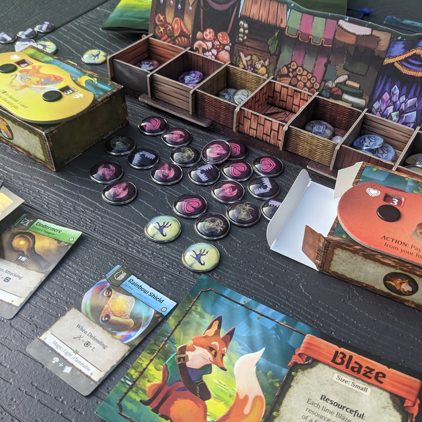 Pack de jetons en verre et en métal non officiels inspirés du jeu de société Familiar Tales