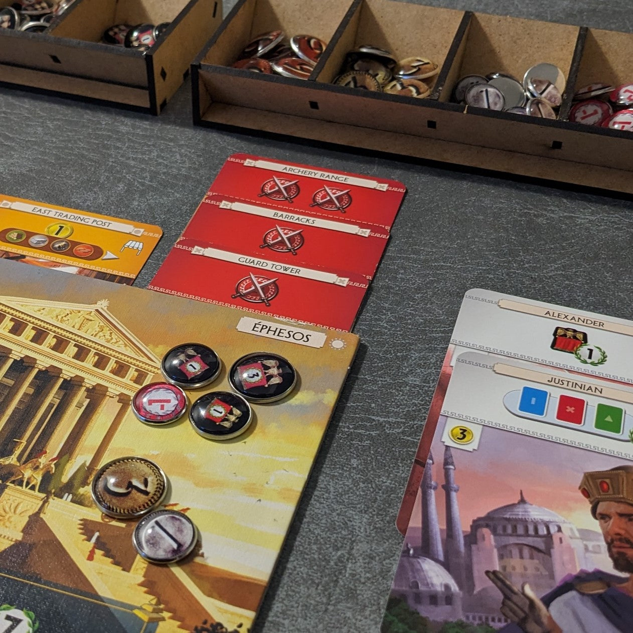 7 Wonders Board Game Inspired Unofficial Glass and Metal Token Pack