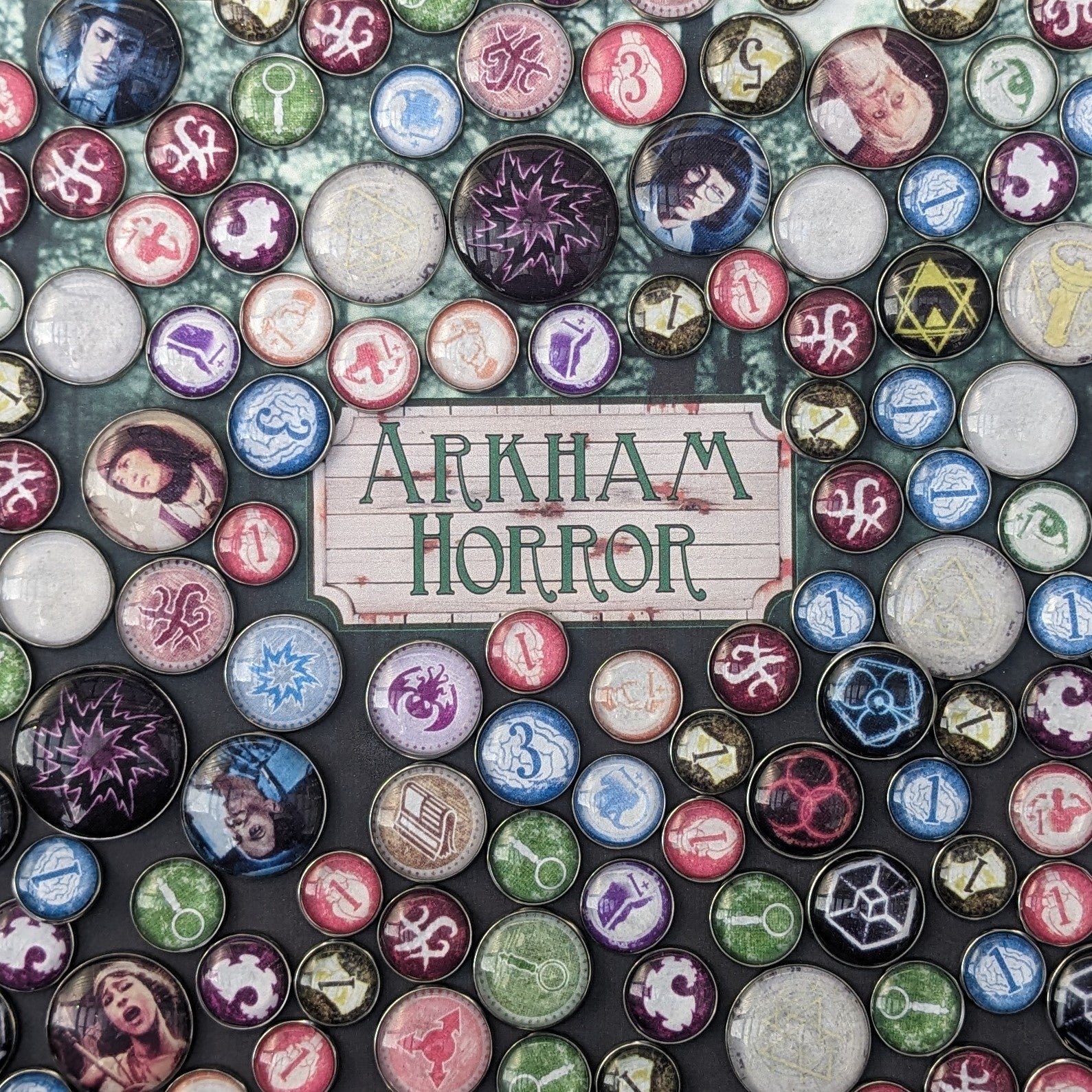 Arkham Horror The Board Game Inspired Unofficial Glass and Metal Token The Tabletop Printshop Arkham Horror The Board Game Inspired Unofficial Glass and Metal Token The Tabletop Printshop