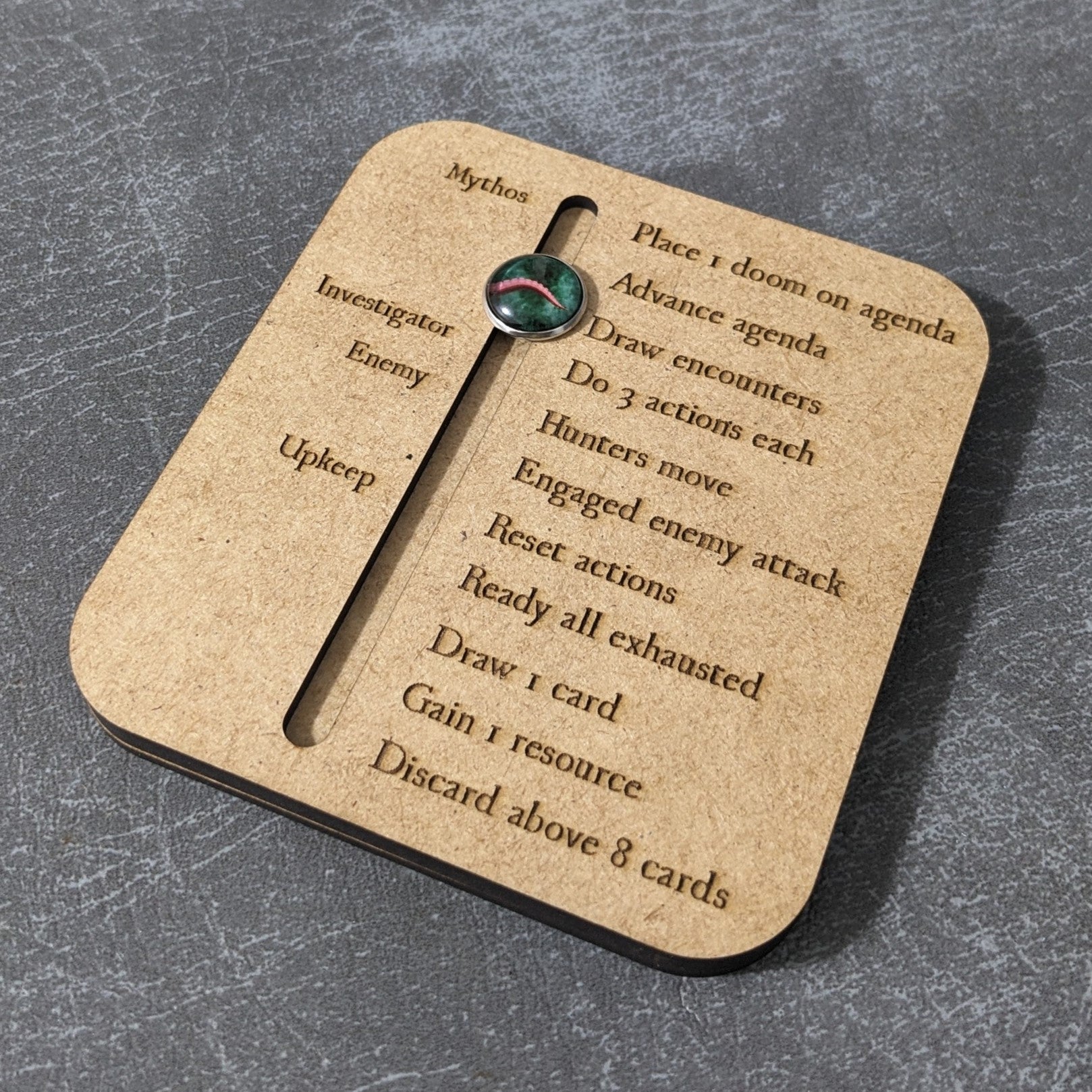 arkham horror the card Arkham Horror The Card Game Inspired Magnetic Round Tracker Board – The Tabletop Printshop