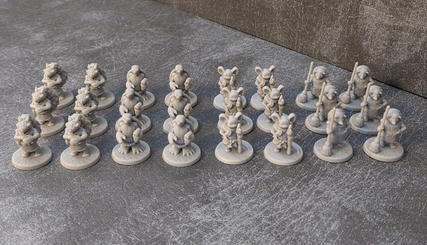 Everdell Brettspiel Arbeiter inspiriert inoffizielle 24 Figur Bumper Pack
