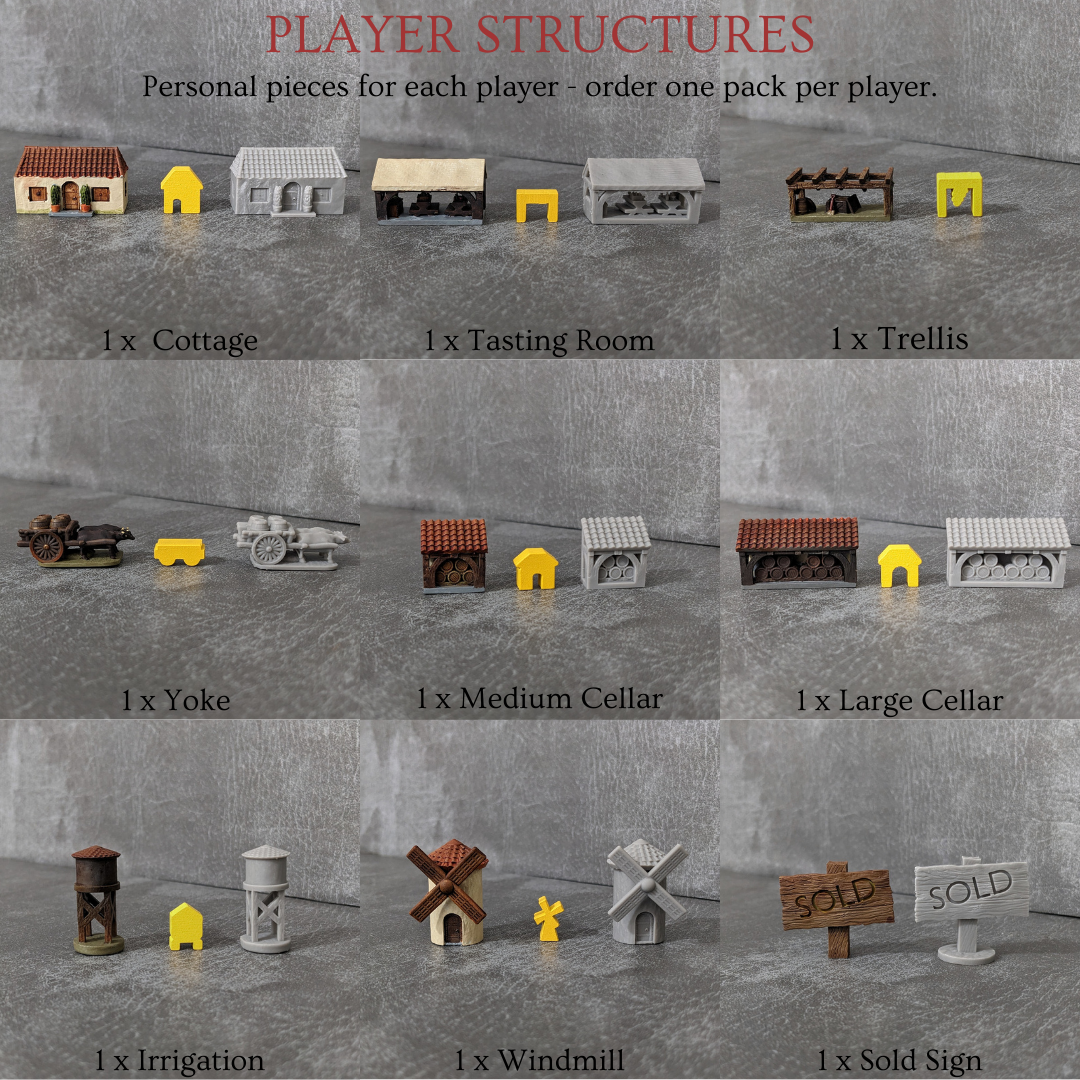 Viticulture Board Game Inspired Unofficial Structures Building Upgrade Pack