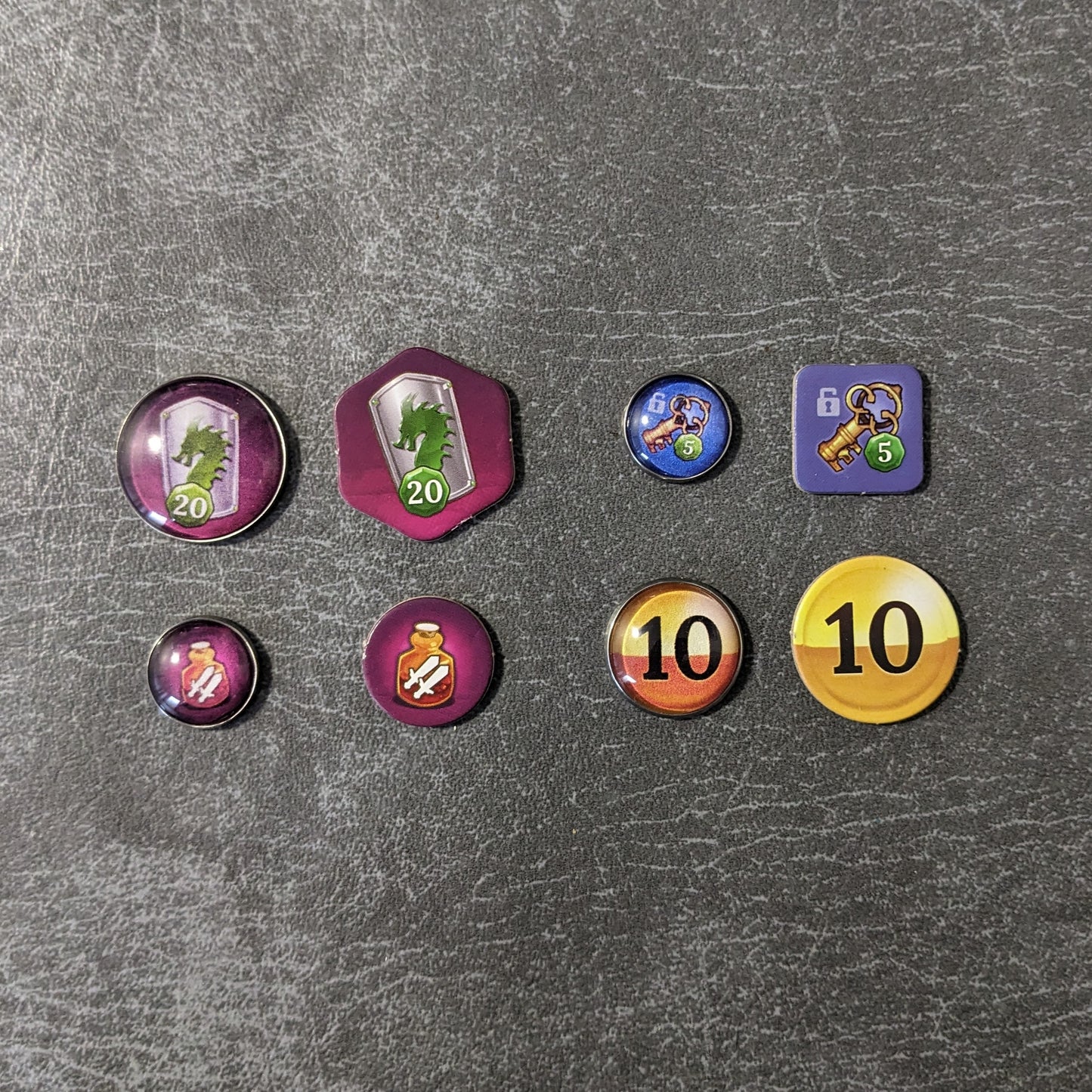 Clank! Adventuring Party Board Game Inspired Unofficial Glass and Metal Token Pack