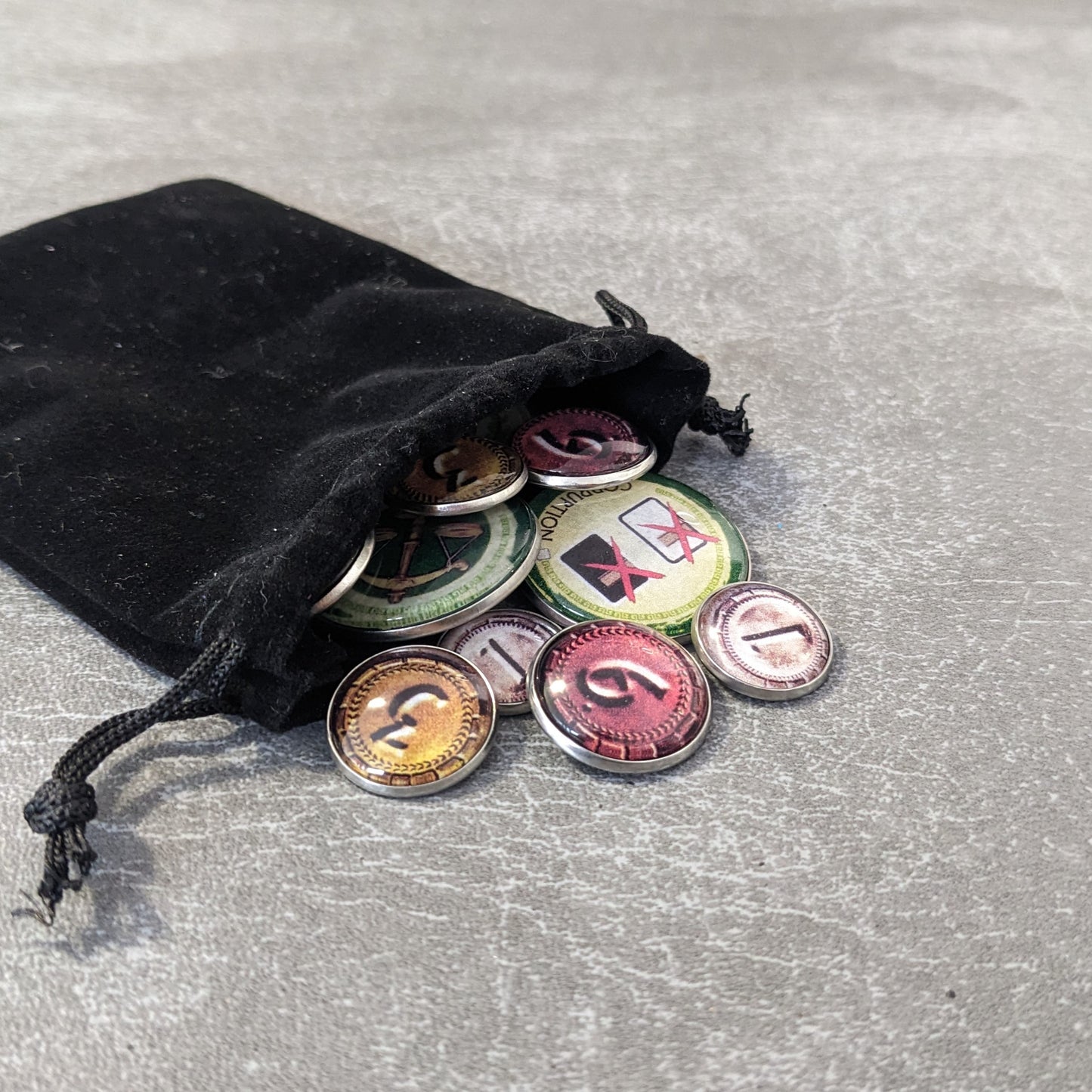 7 Wonders Duel Brettspiel und Pantheon und Agora Erweiterung inspiriert inoffizielles Glas und Metall Token Pack