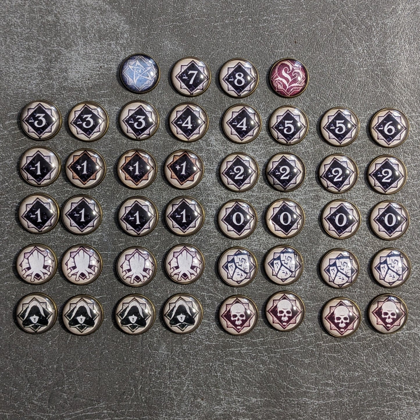 Die Chaostasche Arkham Horror Das Kartenspiel inspiriertes inoffizielles Token-Paket aus Glas und Metall
