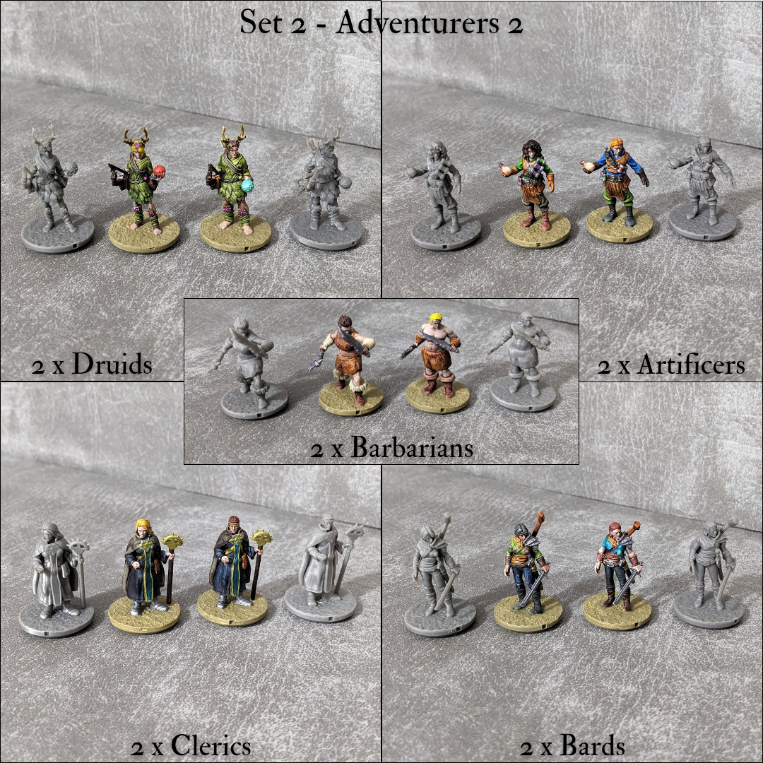 Tiny Encounter Starter Set 1, 15 mm, Pocket Dungeons and Dragons, Partyhelden und Goblins, 20 winzige Figuren
