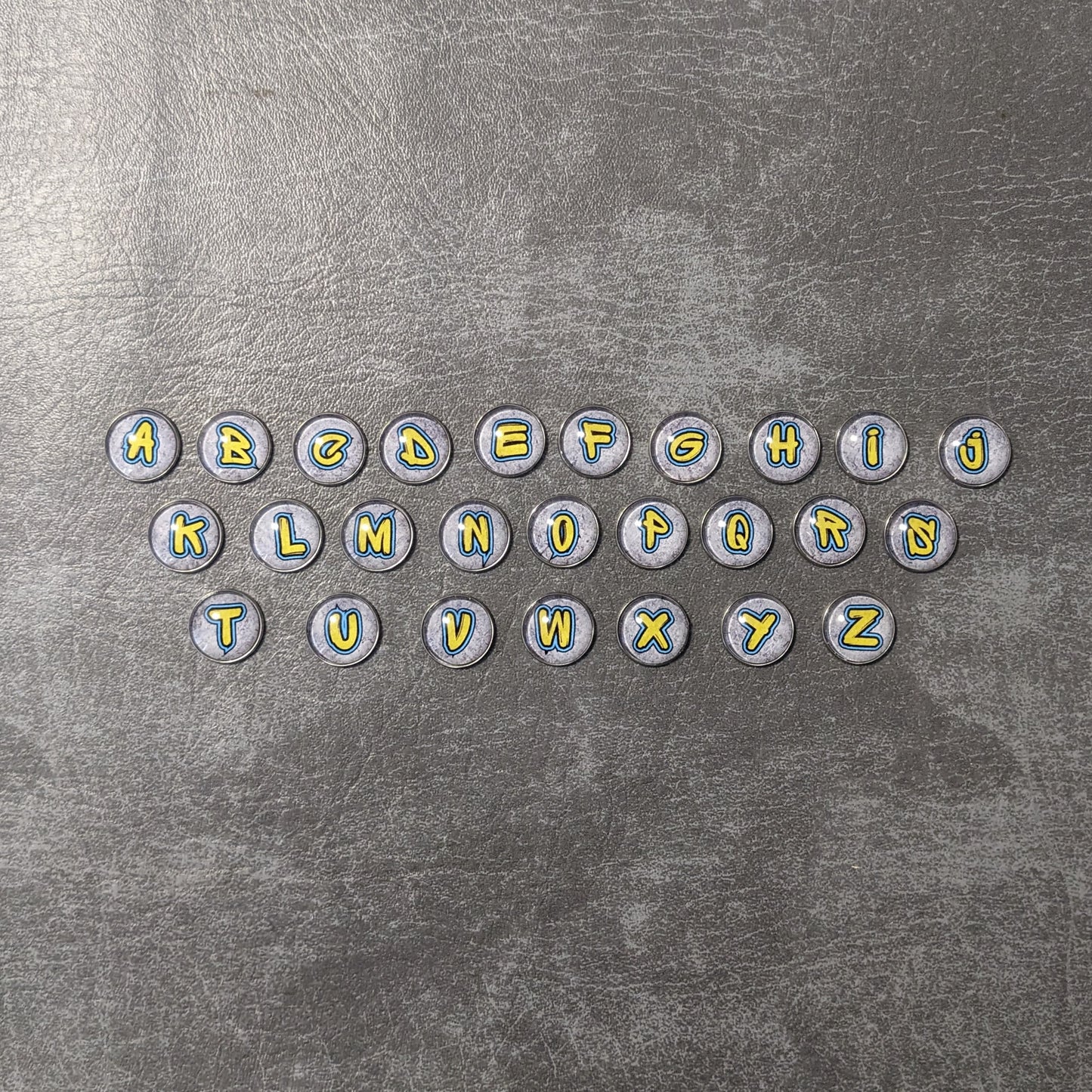 Street Graffiti Letters and Numbers Glass and Metal Token Pack