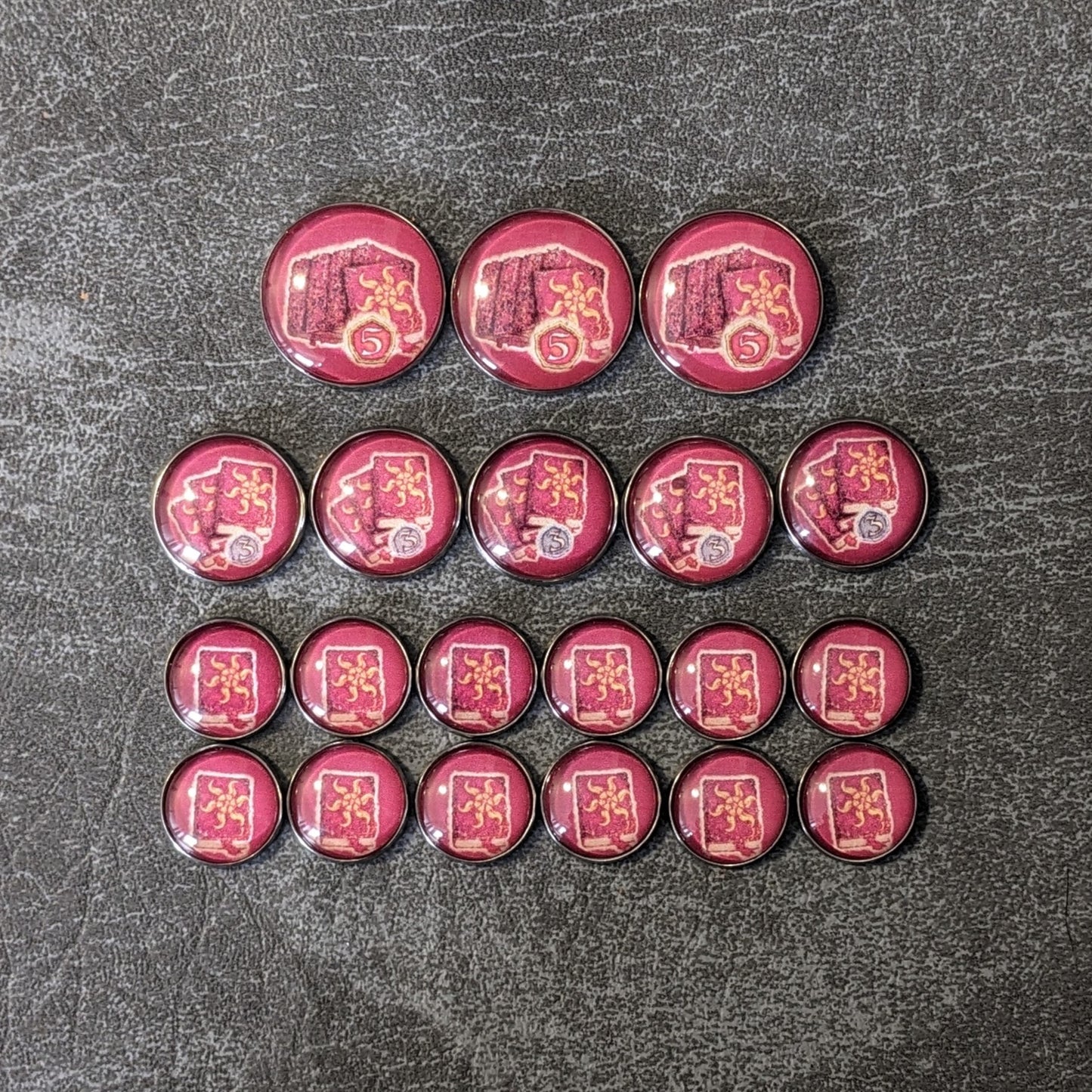 Pack de jetons en verre et en métal non officiels inspirés du jeu de société légendaire