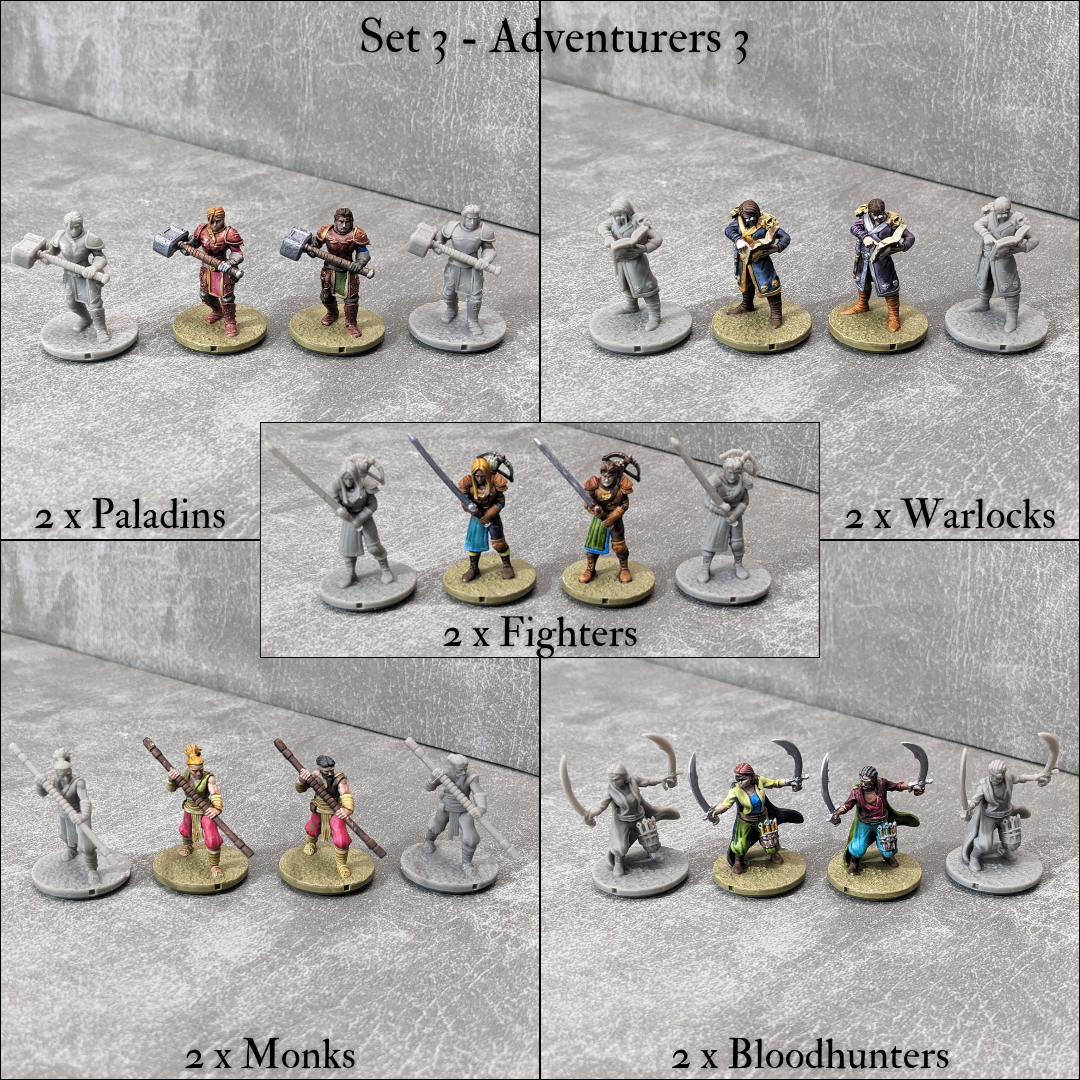 Tiny Encounter Starter Set 1, 15 mm, Pocket Dungeons and Dragons, Partyhelden und Goblins, 20 winzige Figuren