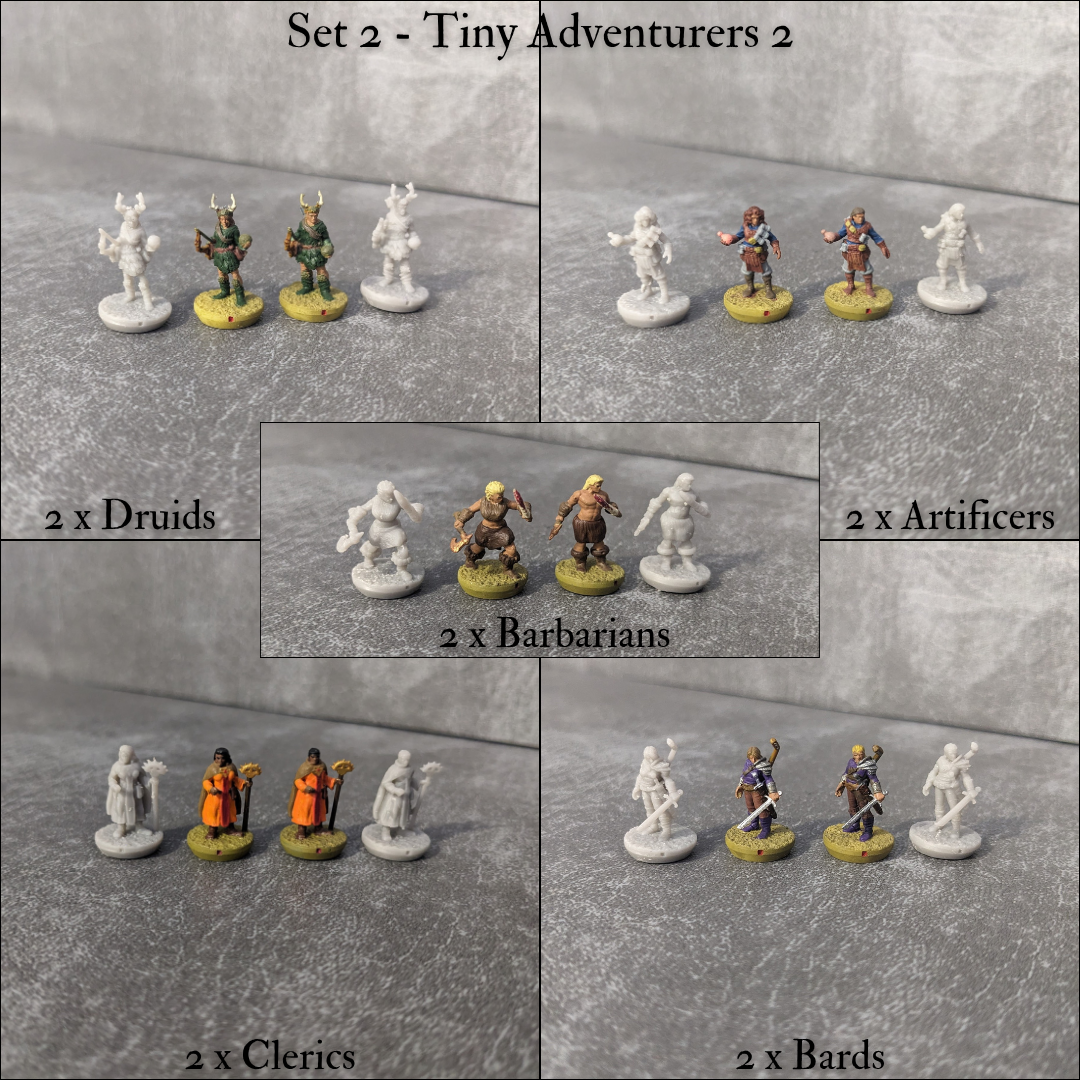 Tiny Encounter Starter Set 1, 15 mm, Pocket Dungeons and Dragons, Partyhelden und Goblins, 20 winzige Figuren