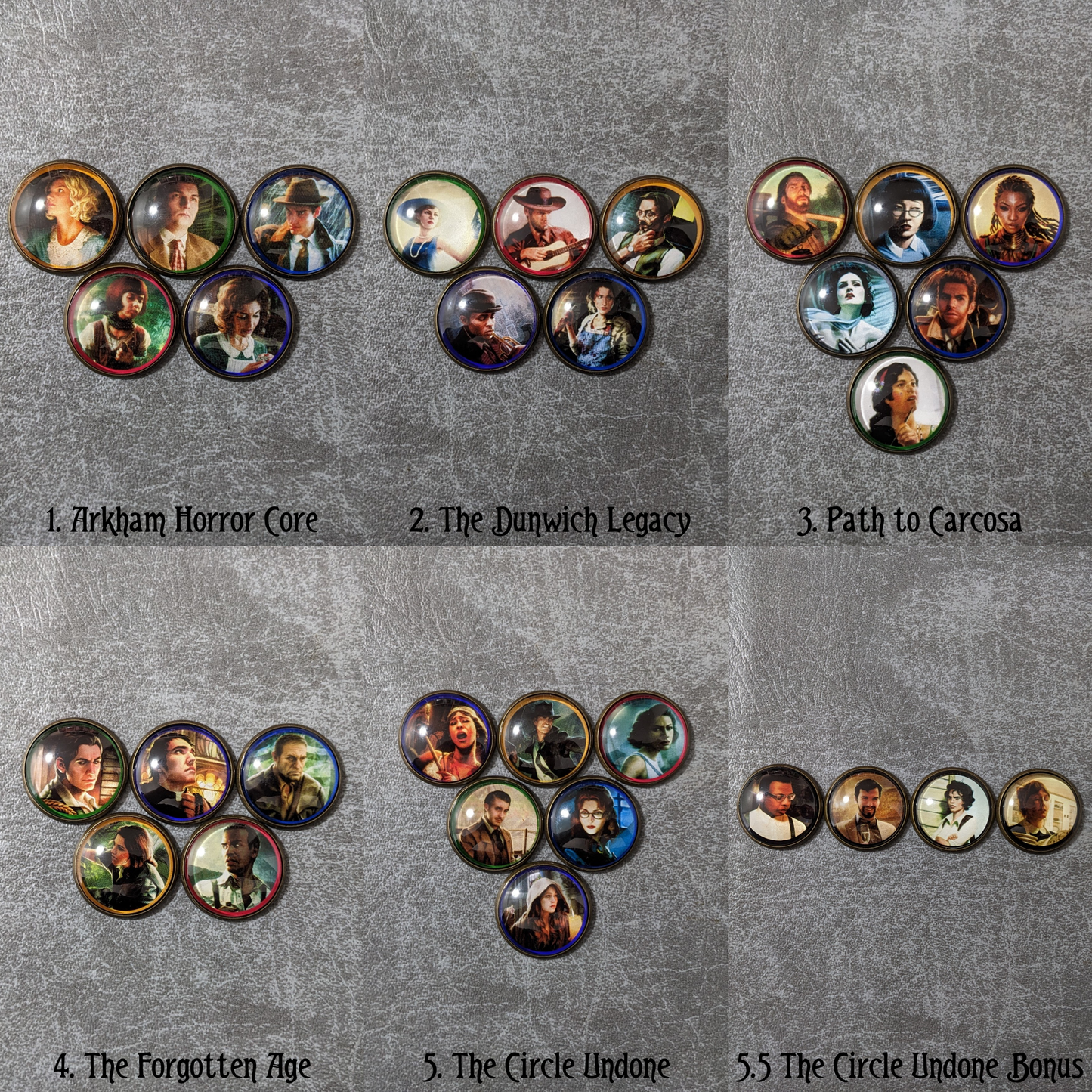 Arkham Horror Das Kartenspiel inspiriertes inoffizielles Token-Paket aus Glas und Metall