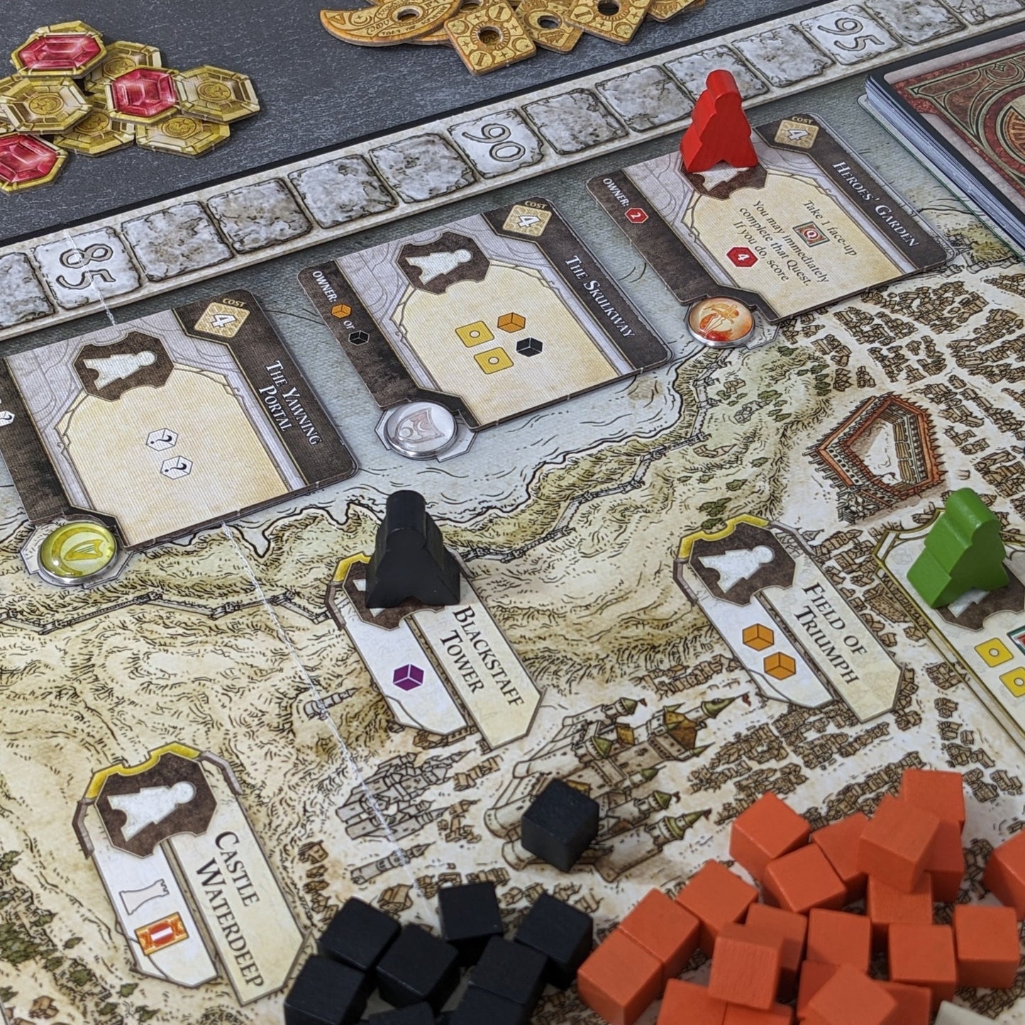 Lords of Waterdeep Board Game and Expansion Inspired Unofficial Building Control Glass and Metal Token Pack