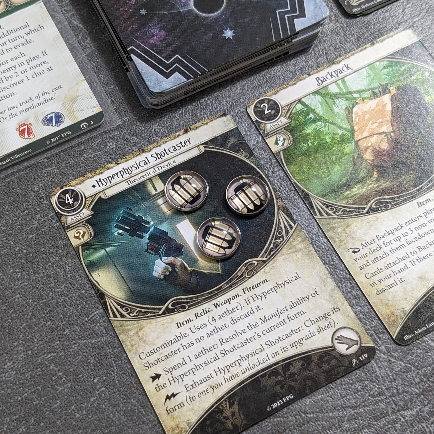 Arkham Horror Das Kartenspiel inspiriertes inoffizielles Token-Paket aus Glas und Metall