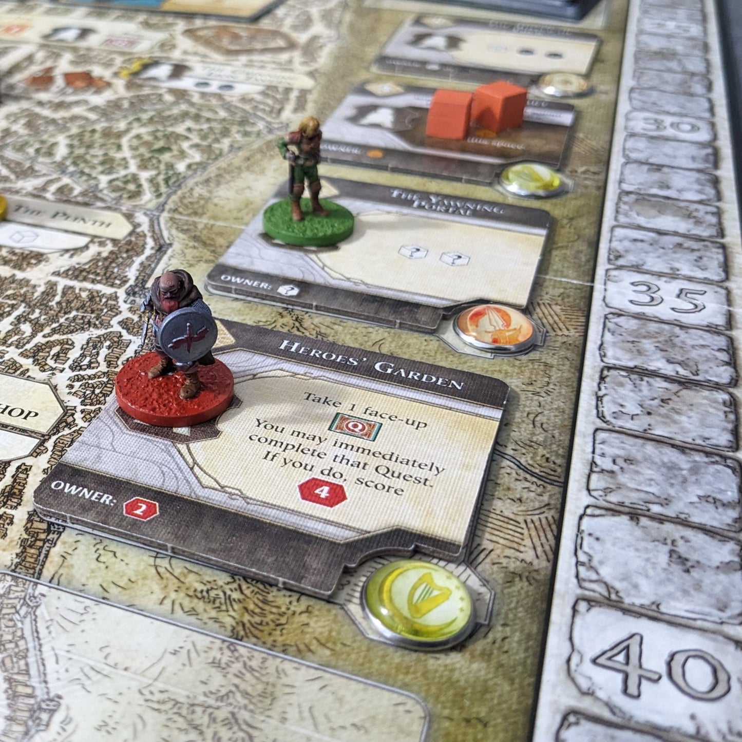 Pack de jetons en verre et en métal non officiel inspiré du jeu de société 7 Wonders Duel et de l'extension Panthéon et Agora