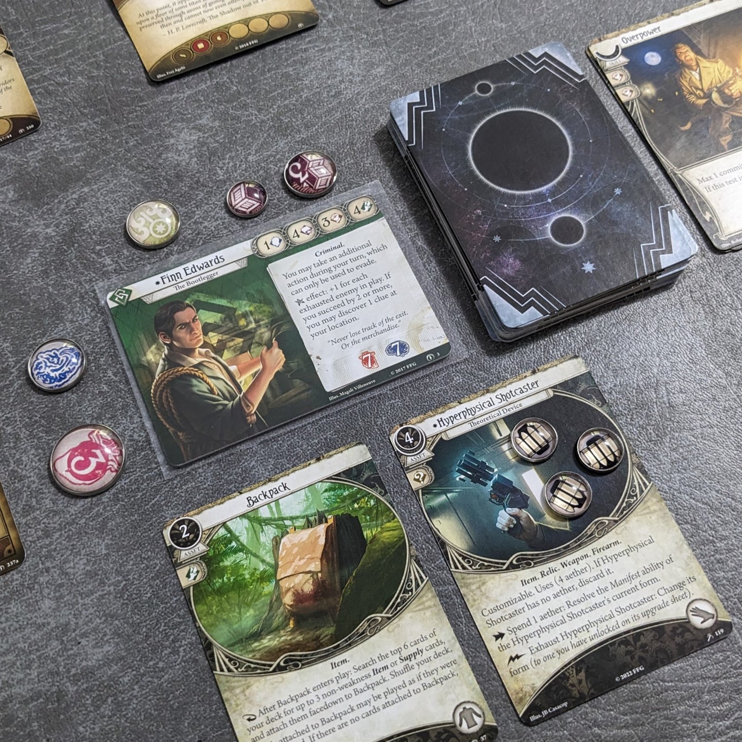 Arkham Horror Das Kartenspiel inspiriertes inoffizielles Token-Paket aus Glas und Metall