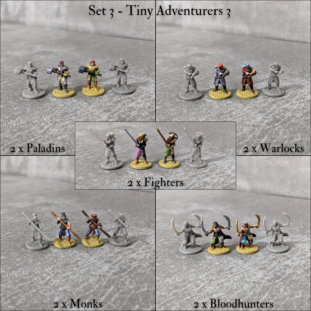 Tiny Encounter Starter Set 1, 15 mm, Pocket Dungeons and Dragons, Partyhelden und Goblins, 20 winzige Figuren
