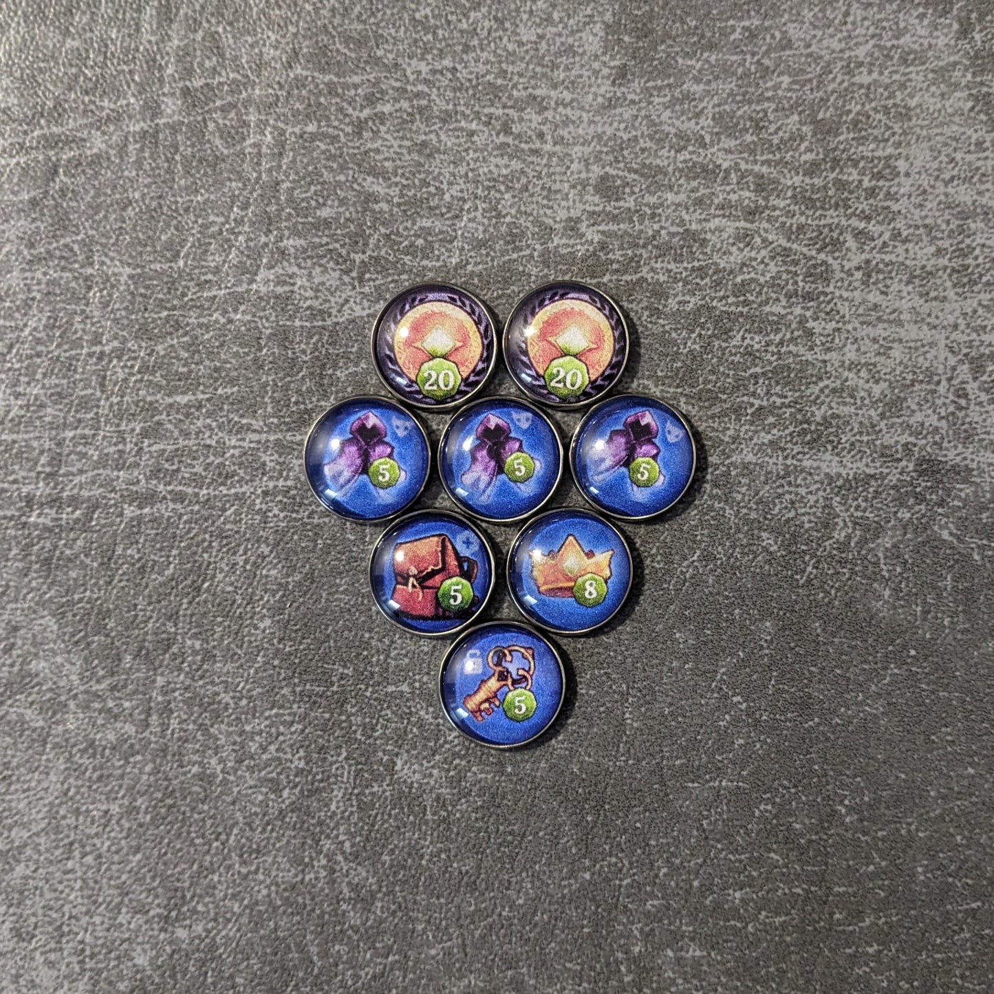 Clank! Adventuring Party Board Game Inspired Unofficial Glass and Metal Token Pack