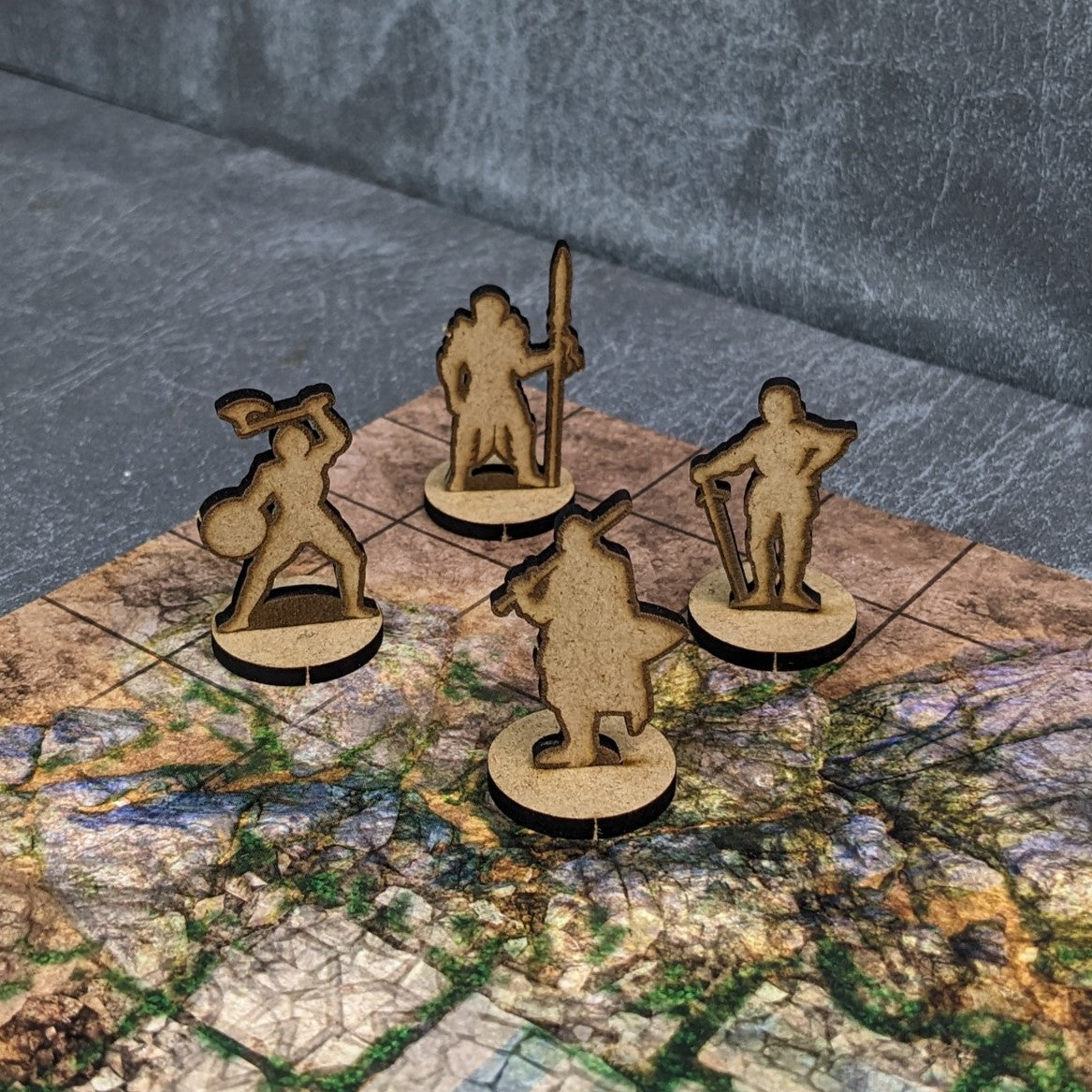 Guards and Knights Dungeons and Dragons 32mm Scale Wooden Standee 10 Pack