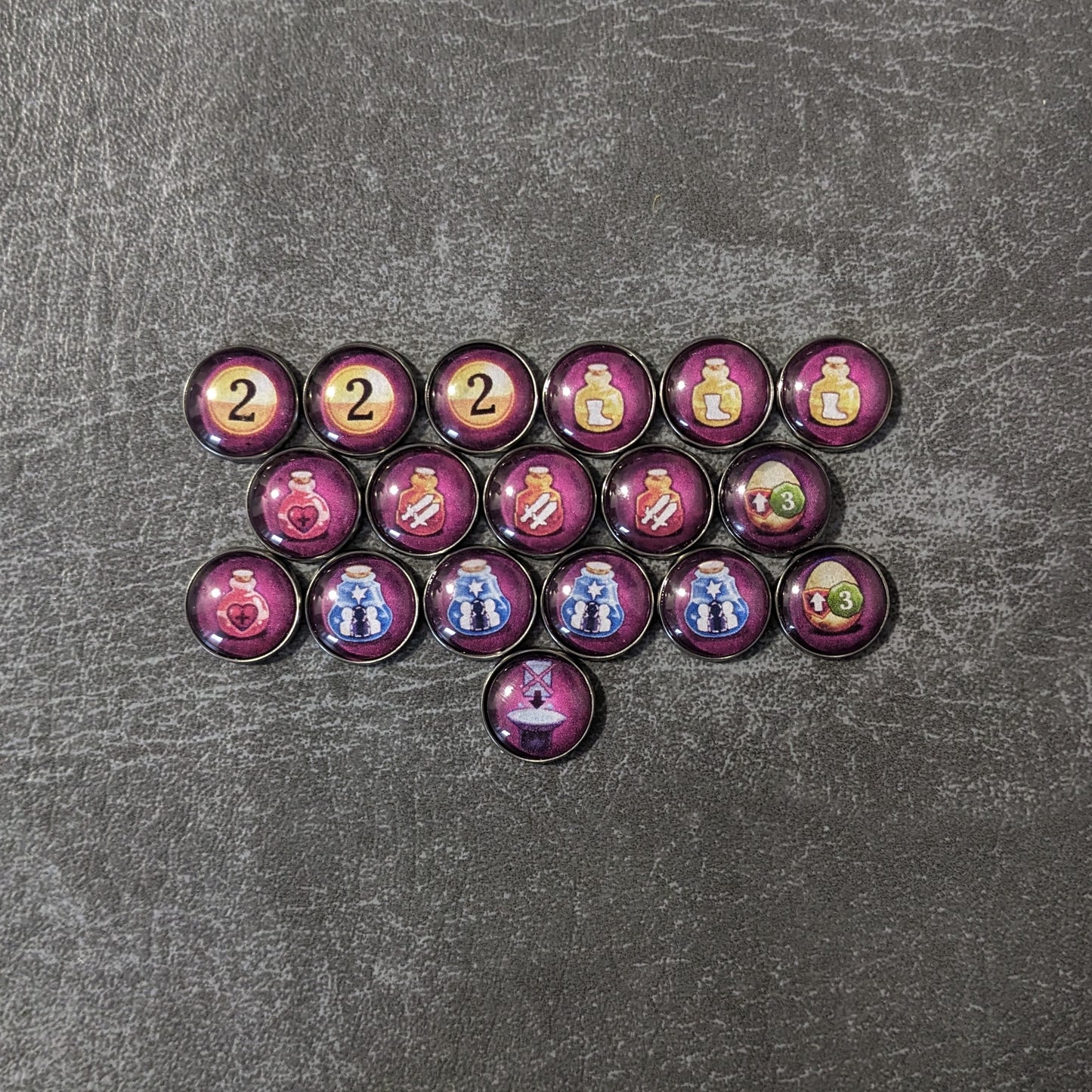 Clank! Adventuring Party Board Game Inspired Unofficial Glass and Metal Token Pack