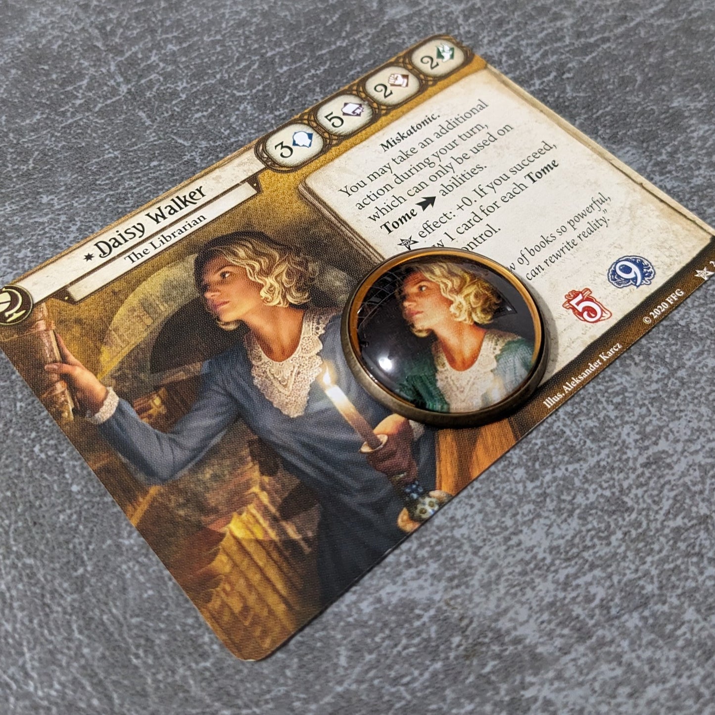 Arkham Horror Das Kartenspiel inspiriertes inoffizielles Token-Paket aus Glas und Metall