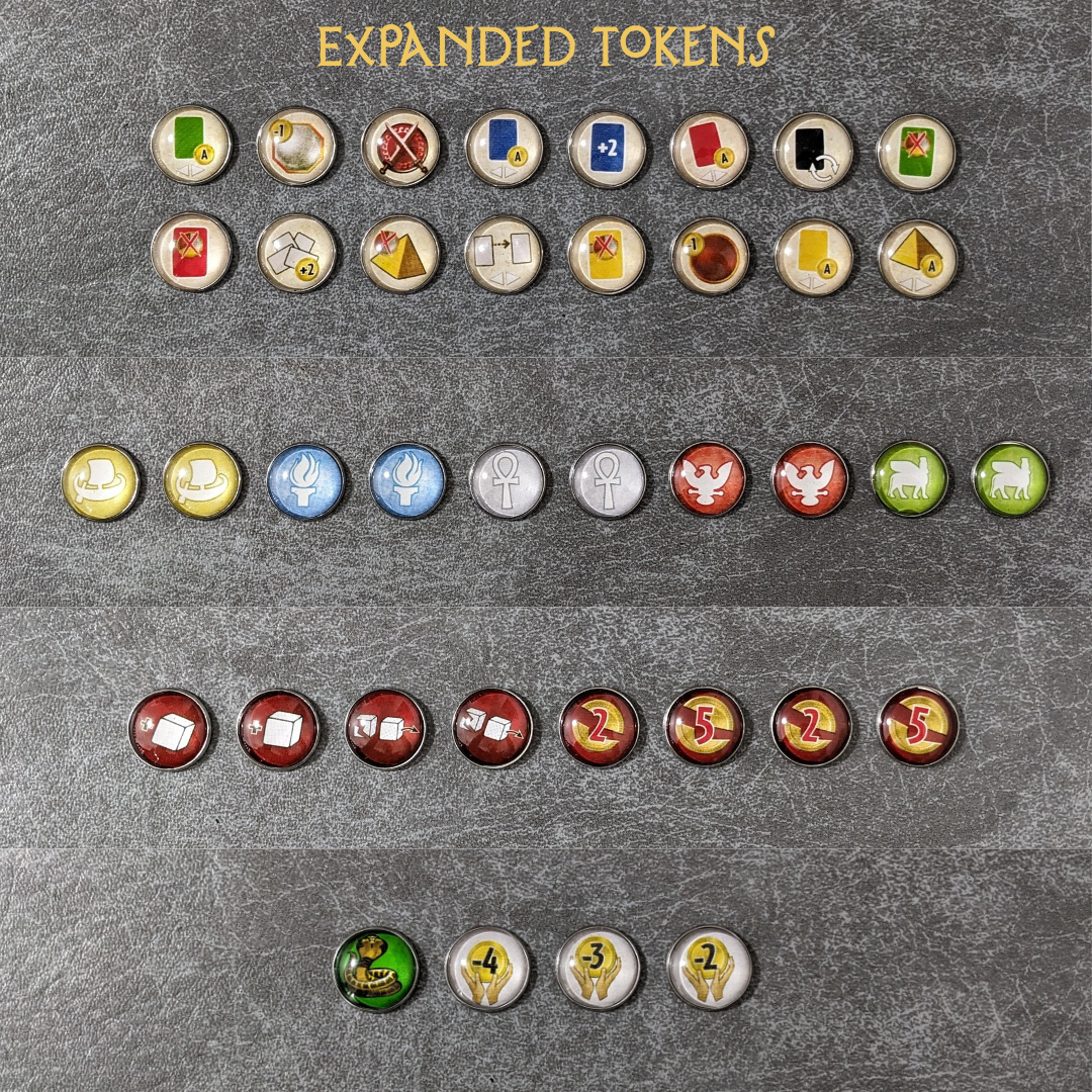 7 Wonders Duel Brettspiel und Pantheon und Agora Erweiterung inspiriert inoffizielles Glas und Metall Token Pack