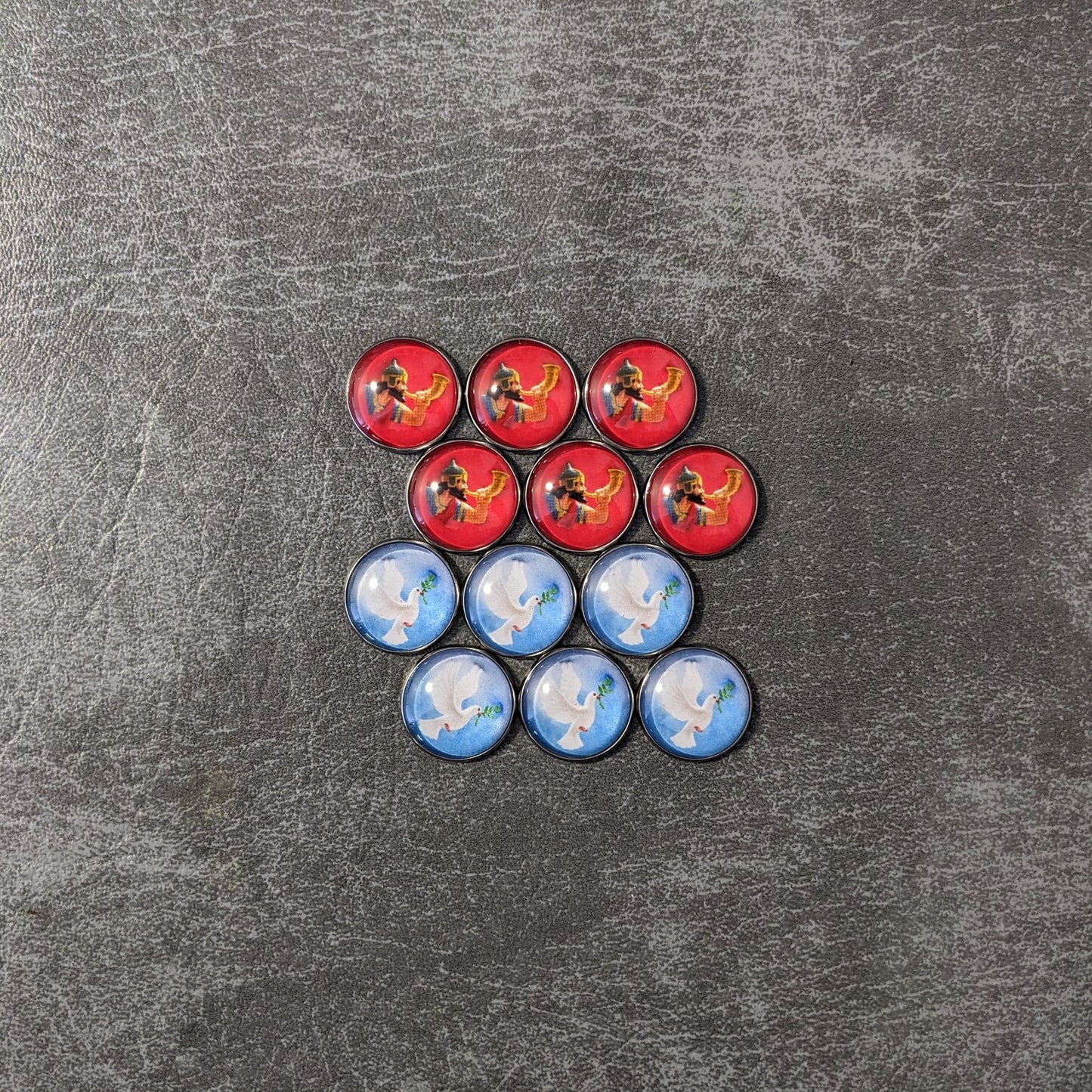 Vom Brettspiel 7 Wonders inspiriertes inoffizielles Token-Paket aus Glas und Metall