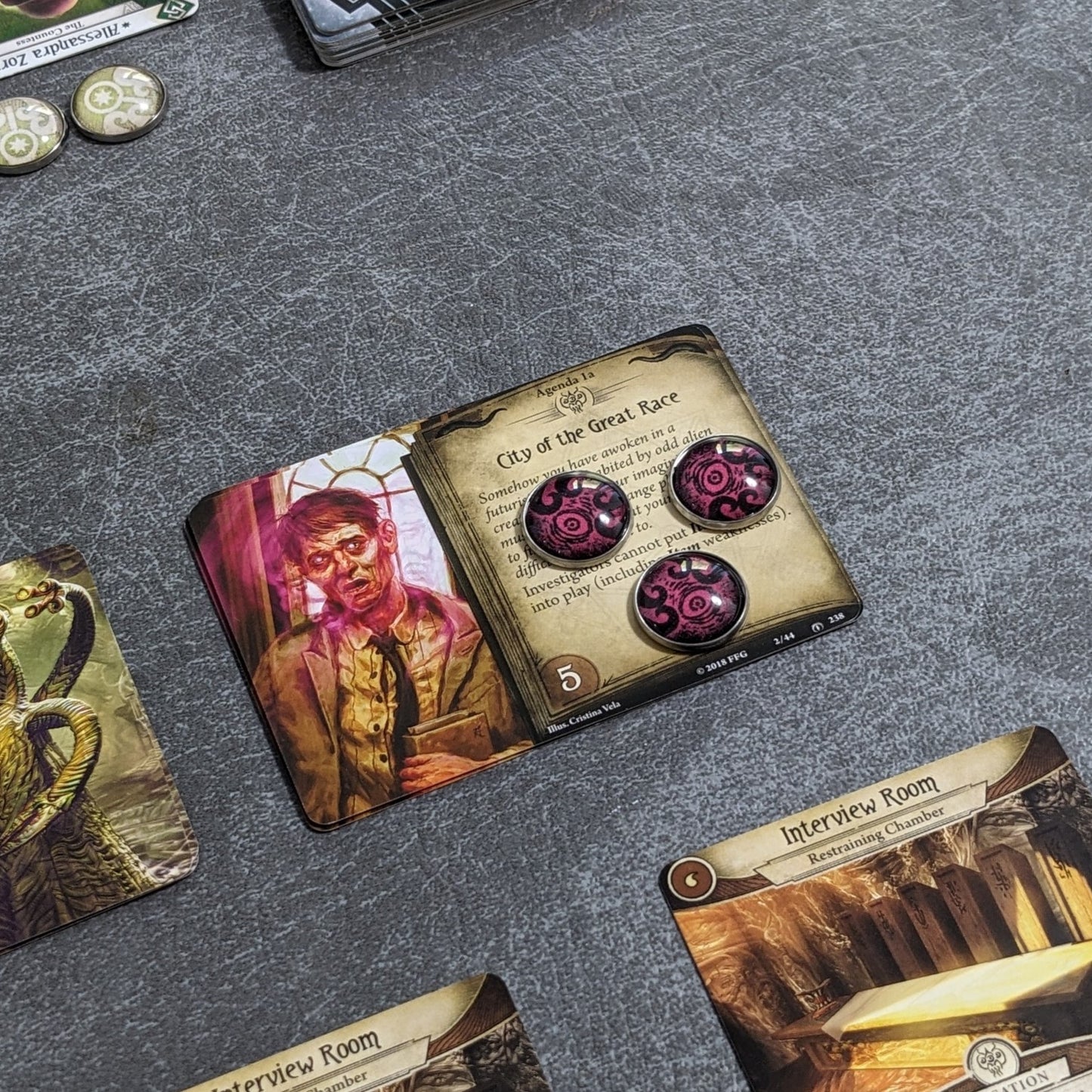 Arkham Horror Das Kartenspiel inspiriertes inoffizielles Token-Paket aus Glas und Metall
