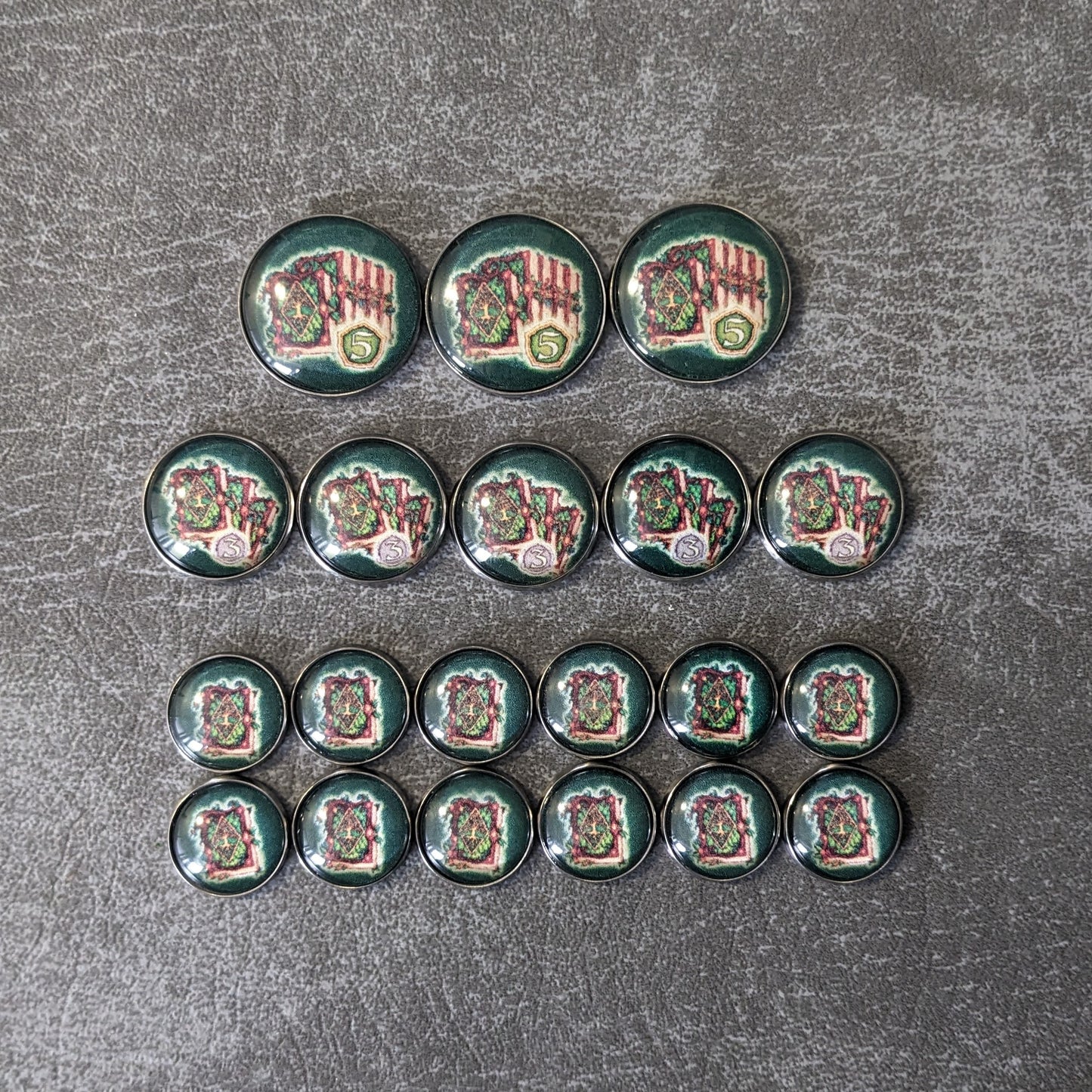 Pack de jetons en verre et en métal non officiels inspirés du jeu de société légendaire