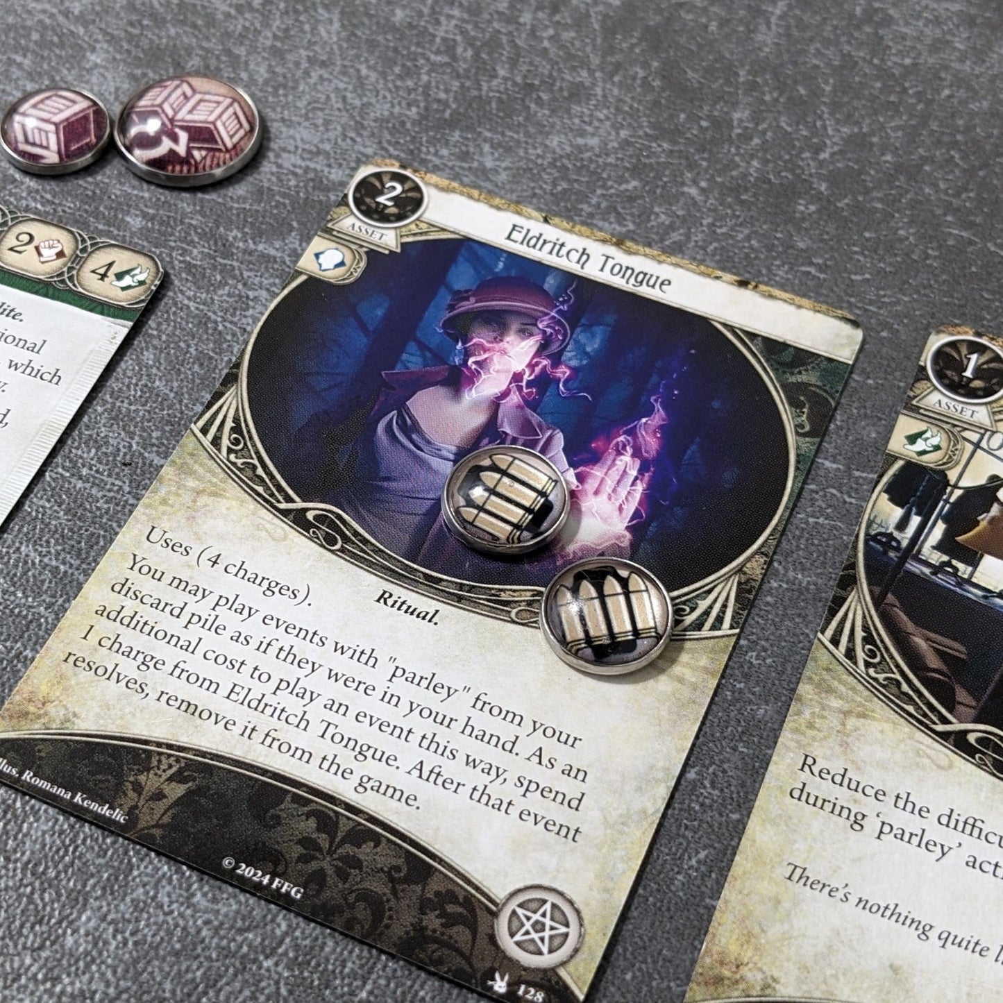 Arkham Horror Das Kartenspiel inspiriertes inoffizielles Token-Paket aus Glas und Metall