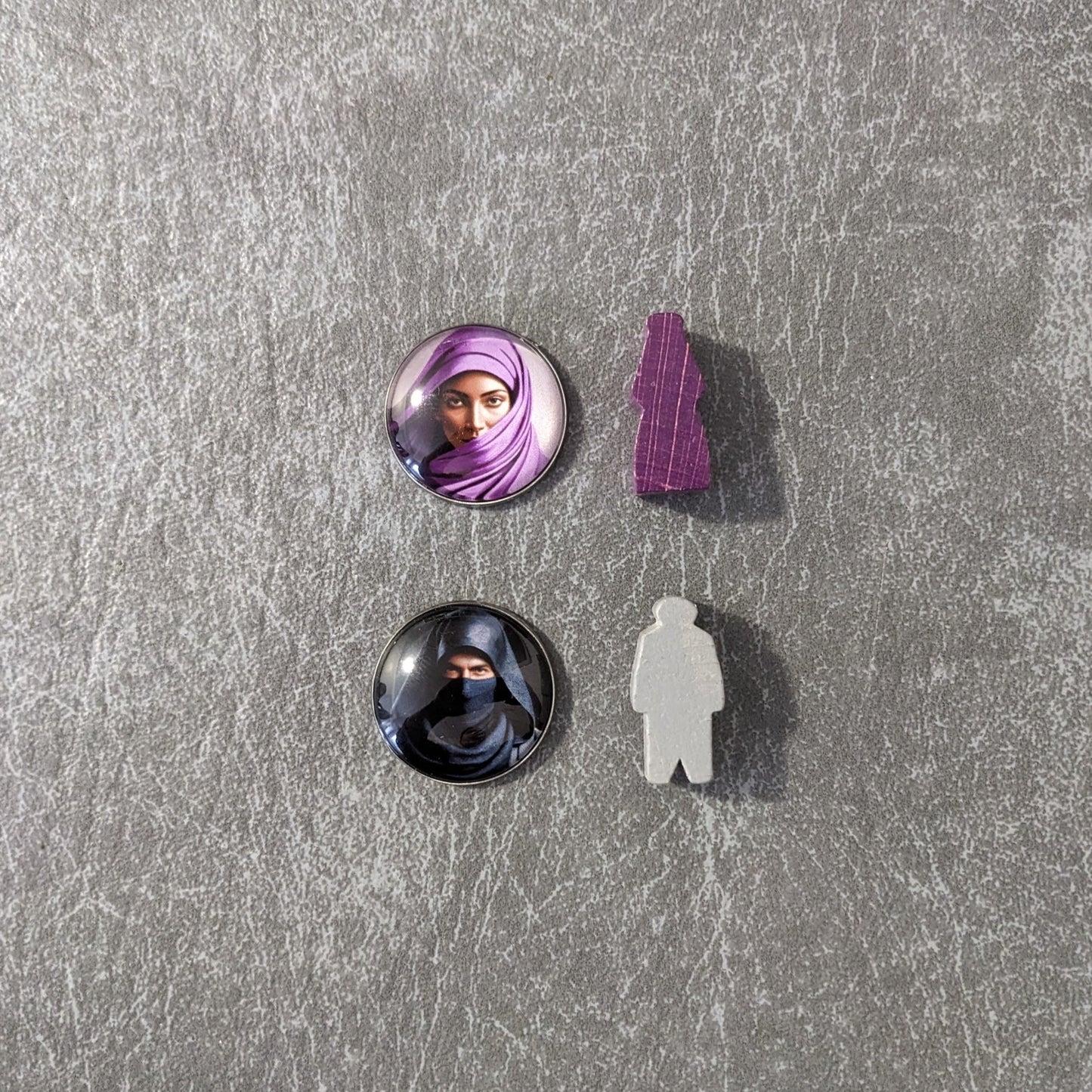 Vom Targi-Brettspiel inspiriertes inoffizielles Token-Paket aus Glas und Metall