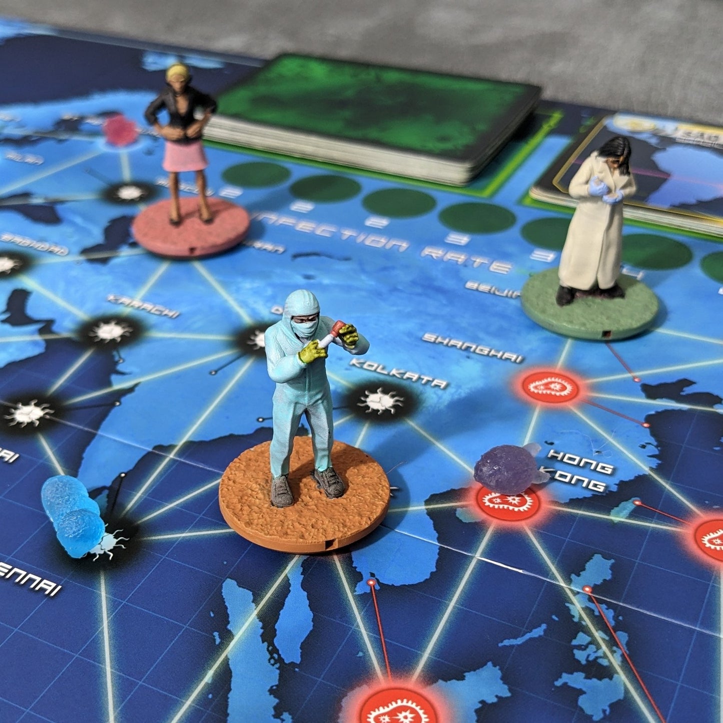 Pandemie-Erweiterung „Im Labor“ und „Ausnahmezustand“, 32 mm, von Brettspielcharakteren inspiriertes inoffizielles 7-Figuren-Paket