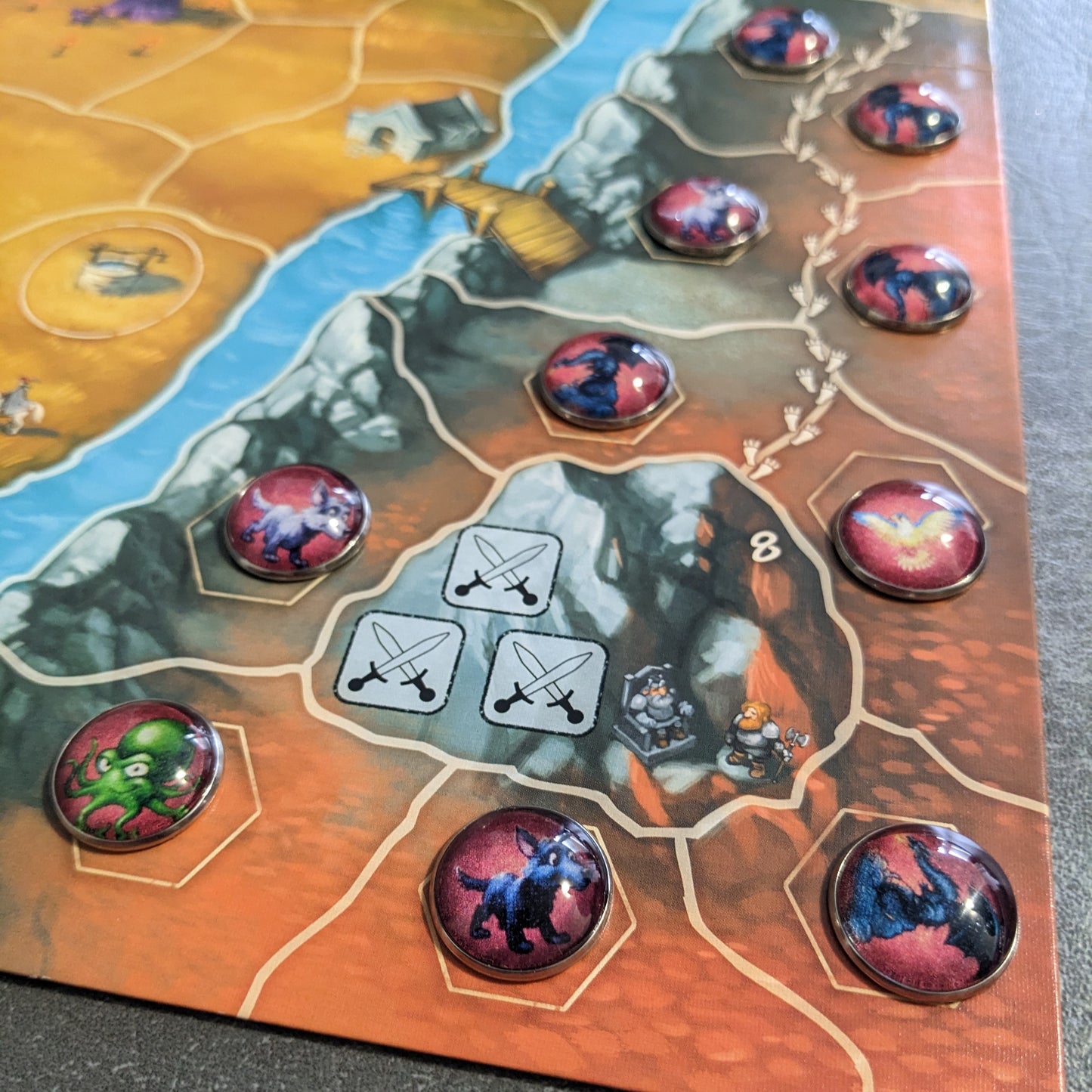 Andor Family Fantasy Board Game Inspired Unofficial Glass and Metal Token Pack