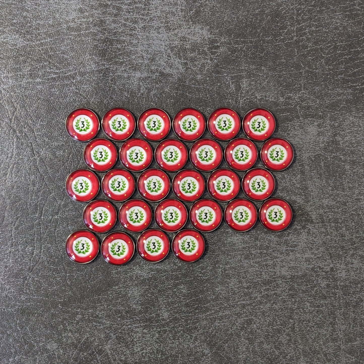 Vom Brettspiel 7 Wonders inspiriertes inoffizielles Token-Paket aus Glas und Metall