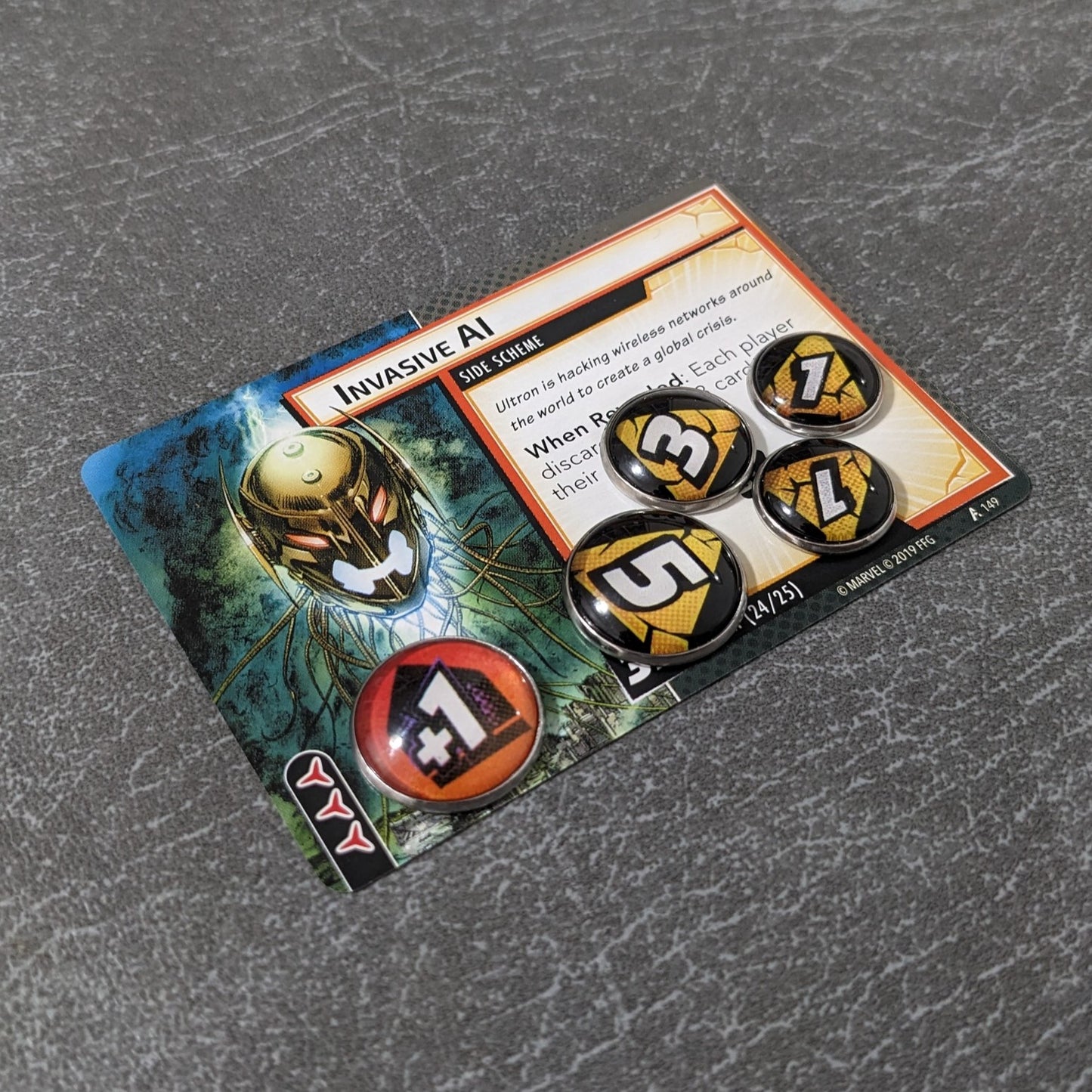 Arkham Horror Das Kartenspiel inspiriertes inoffizielles Token-Paket aus Glas und Metall