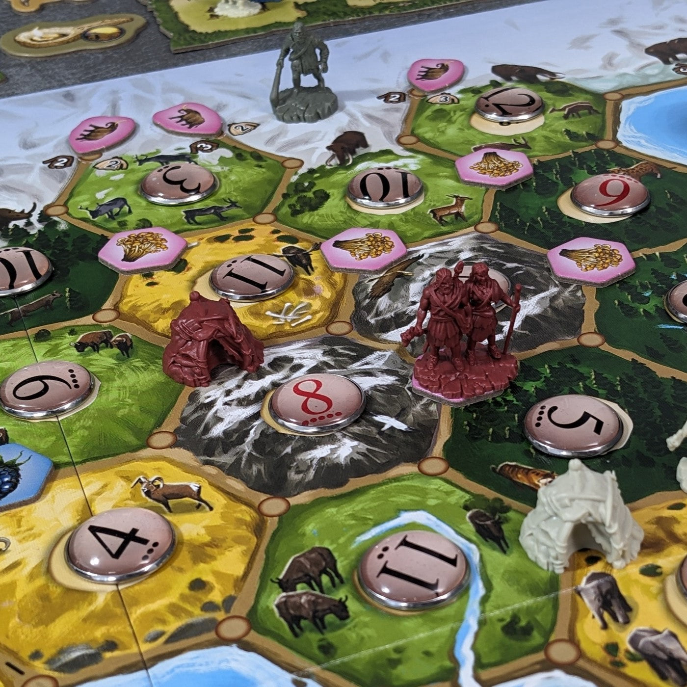 Catan: Dawn of Humankind Board Game Inspired Unofficial Glass and Metal Token Pack