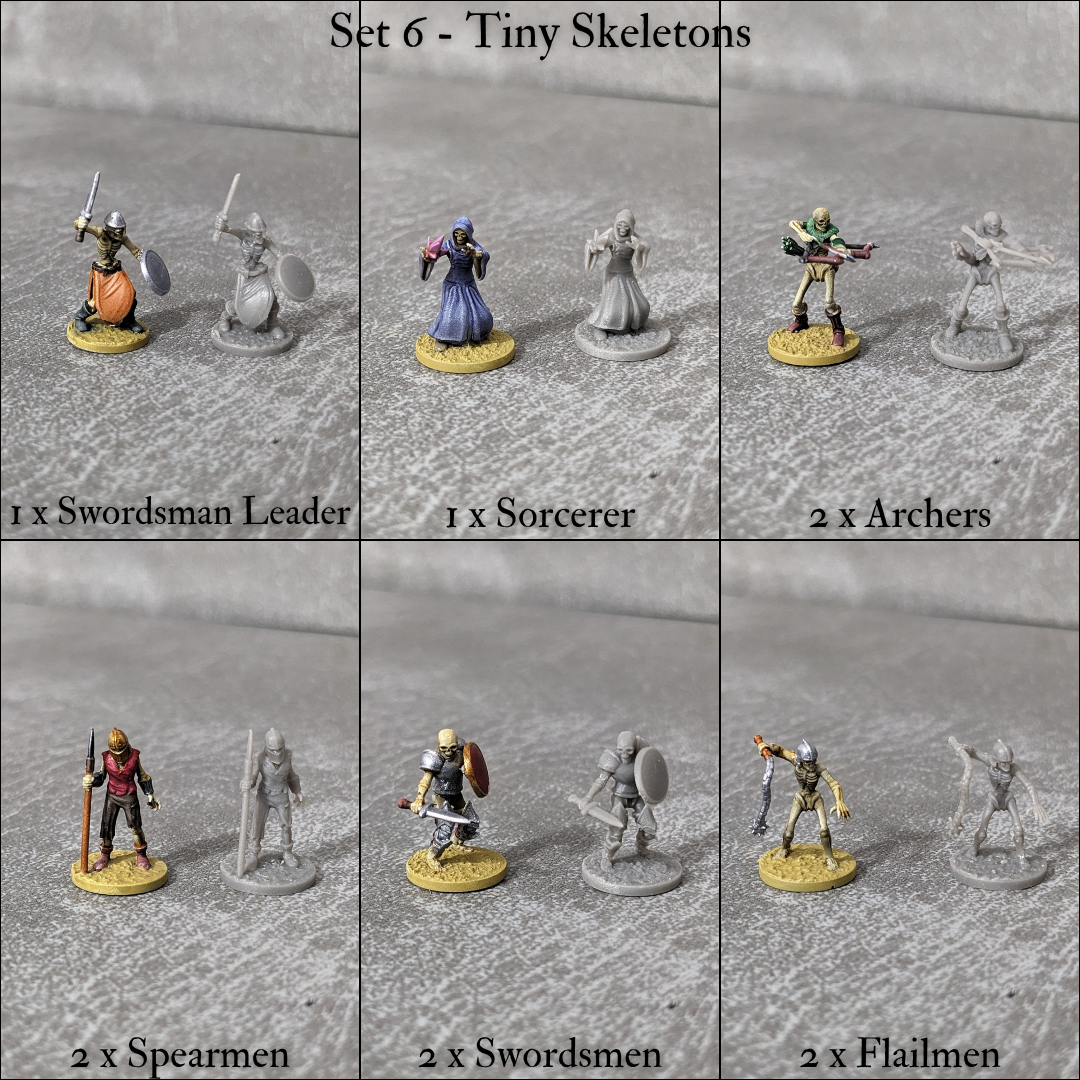 Tiny Encounter Starter Set 1, 15 mm, Pocket Dungeons and Dragons, Partyhelden und Goblins, 20 winzige Figuren
