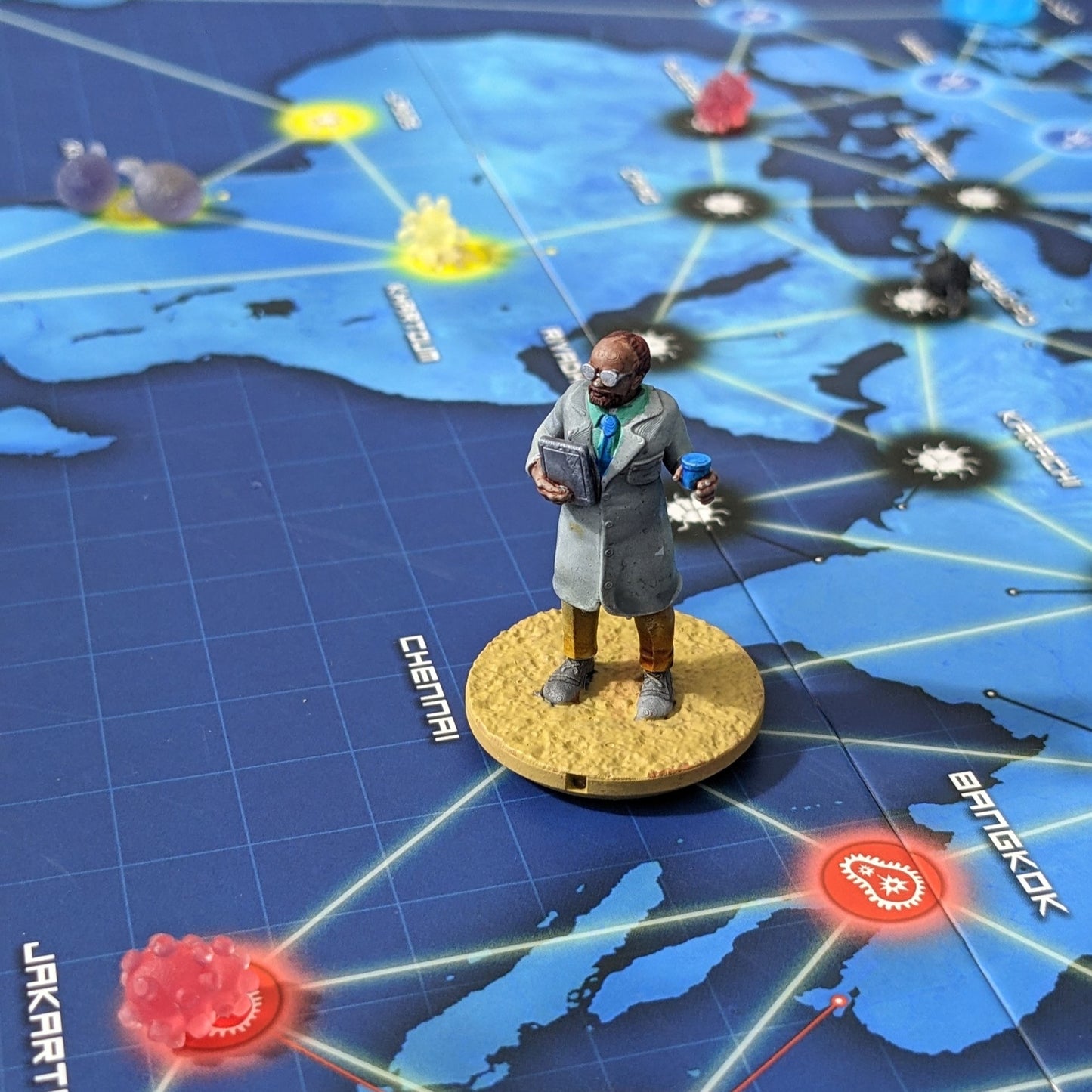 Pandemie-Erweiterung „Im Labor“ und „Ausnahmezustand“, 32 mm, von Brettspielcharakteren inspiriertes inoffizielles 7-Figuren-Paket