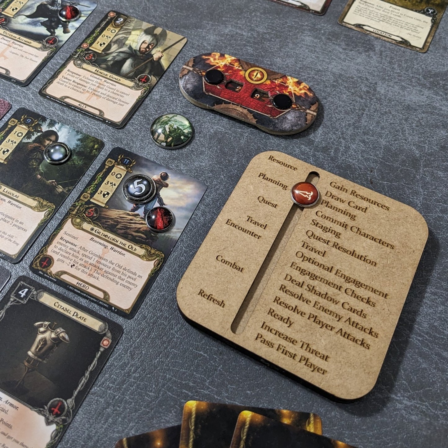 The Lord of the Rings The Card Game Inspired Unofficial Glass and Metal Token Pack