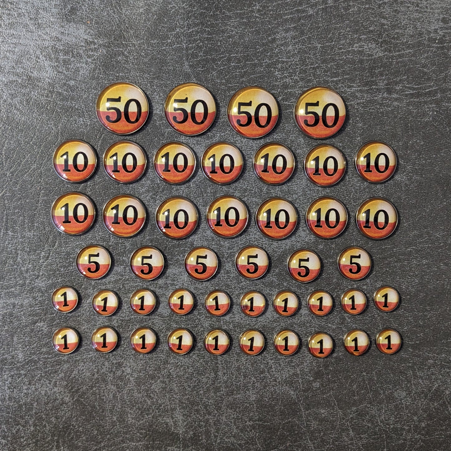 Clank! Deck Building Adventure Board Game Inspired Unofficial Glass and Metal Token Pack