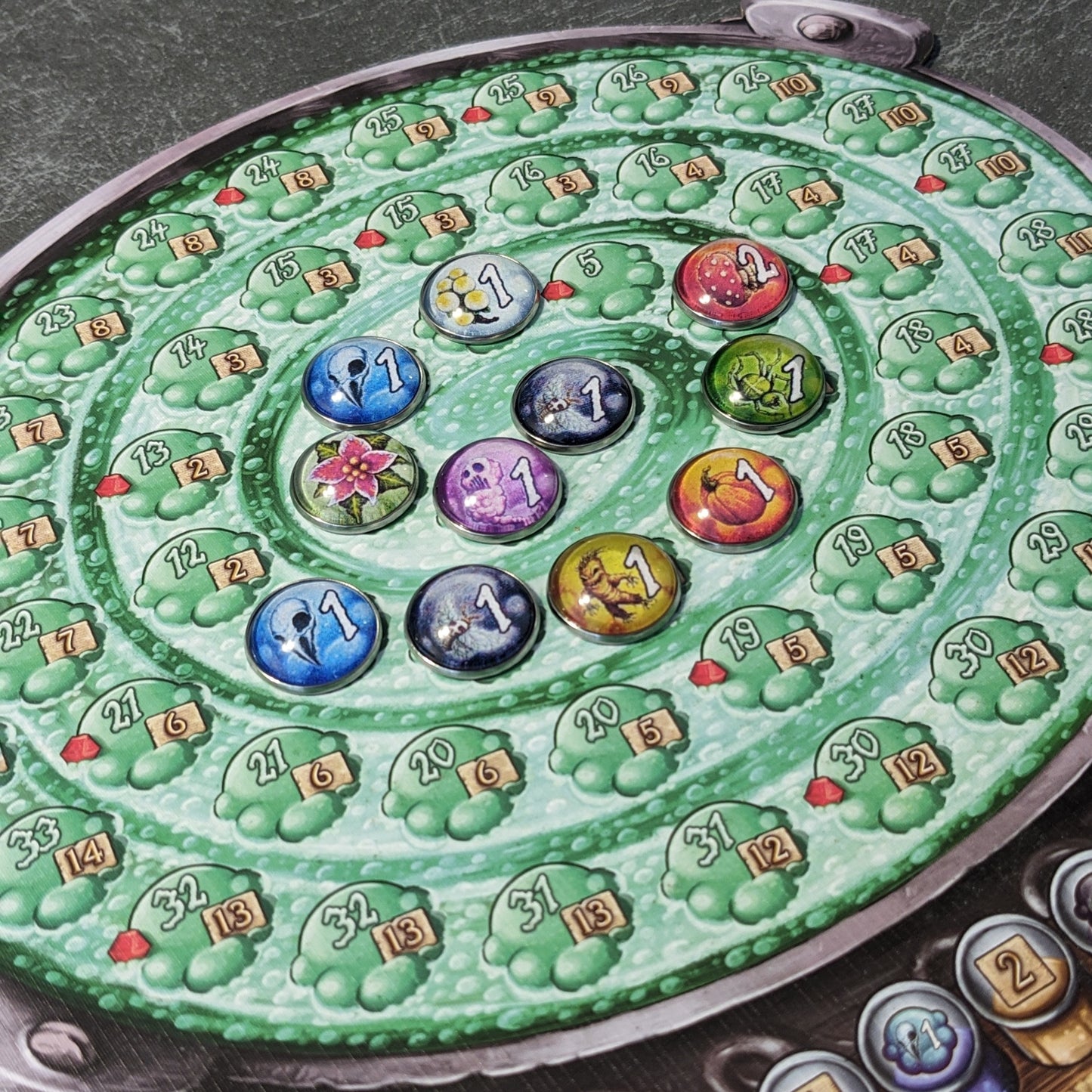 Quacksalber von Quedlinburg Brettspiel inspiriertes inoffizielles Token-Paket aus Glas und Metall