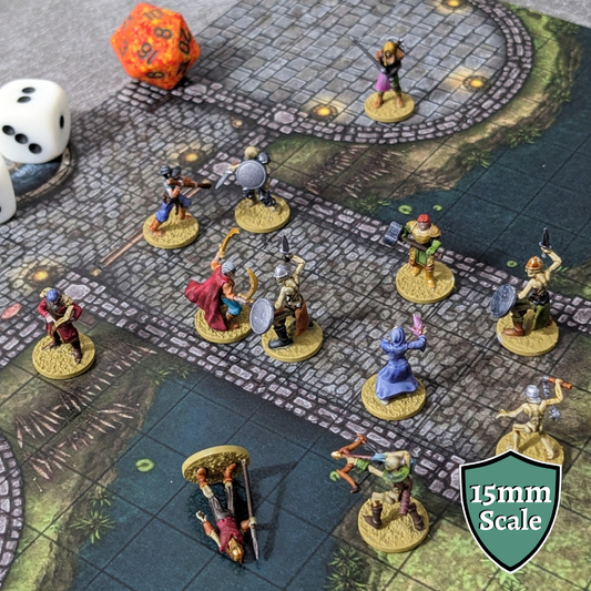 Tiny Characters 15mm Unpainted Pocket Dungeons and Dragons Tiny Player Figures