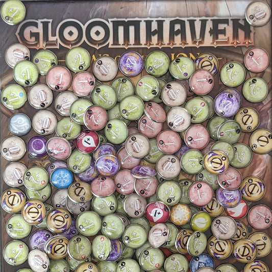 Gloomhaven Jaws Of the Lion Brettspiel inspiriertes inoffizielles Token-Paket aus Glas und Metall