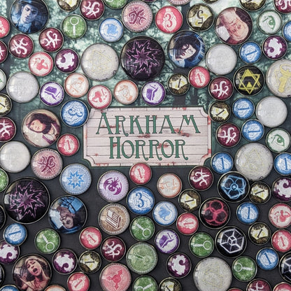 Arkham Horror Das Brettspiel inspiriertes inoffizielles Token-Paket aus Glas und Metall