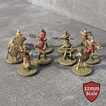 Skeletons Monster Starter Set 2 32mm Unpainted Dungeons and Dragons Creatures 10 Mini Figures