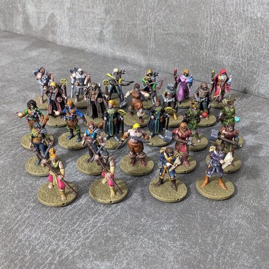 Bulk Adventurers Starter Set Alle Kernklassen 32mm Dungeons and Dragons Party 26 Minifiguren