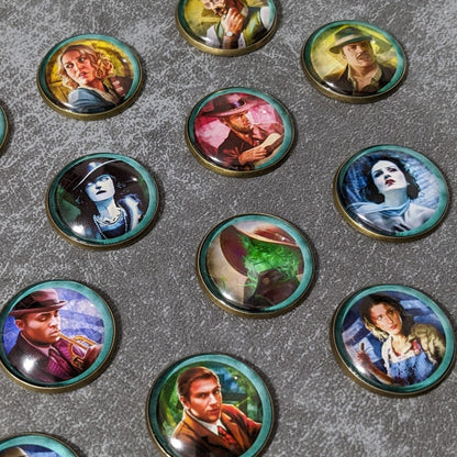 Pack de jetons en verre et en métal non officiels inspirés du jeu de cartes Arkham Horror