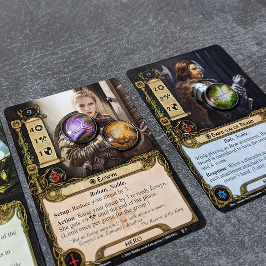 The Lord of the Rings The Card Game Inspired Unofficial Card Status Glass and Metal Token Pack
