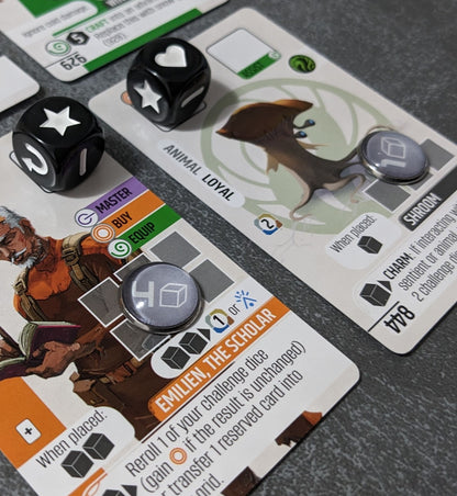 New Vantage Board Game Inspired Unofficial Boost Tracking Glass and Metal Token Pack